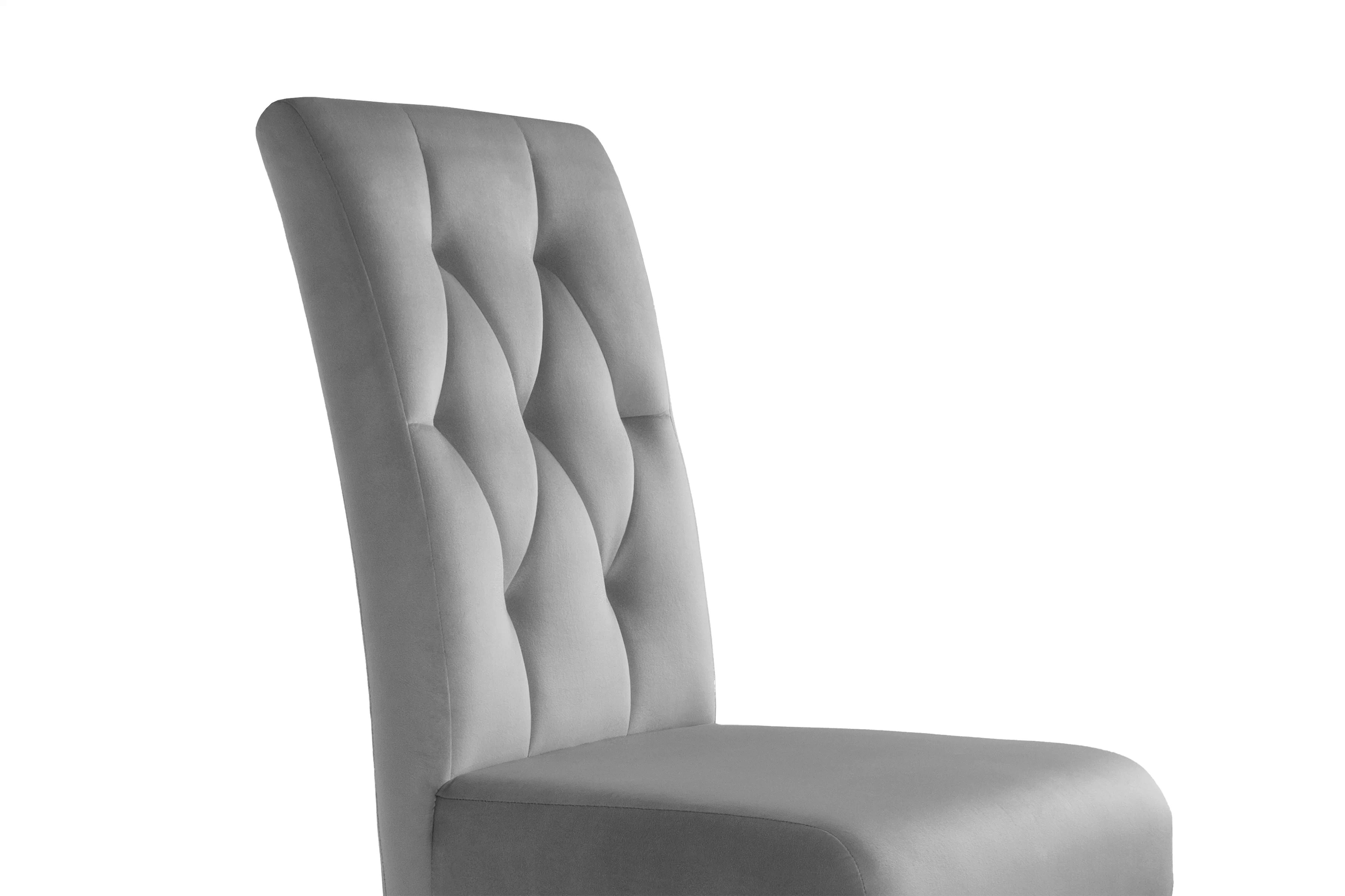 Jedálenská stolička Castello 5 - sivý velúr Salvador 17 / buk Stolička čalúnená Castello 5 - šedý Salvador 17 / nožičky buk