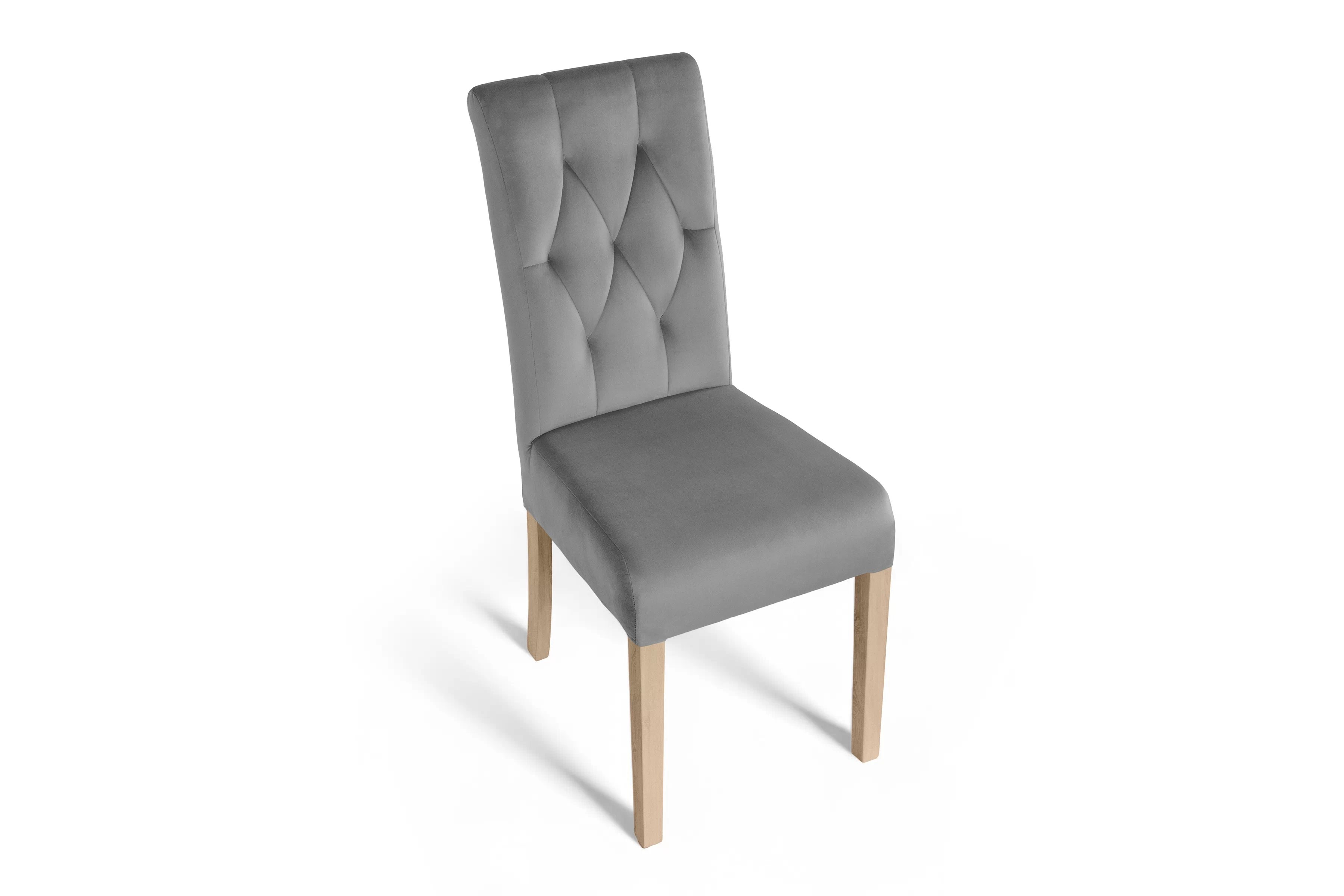 Jedálenská stolička Castello 5 - sivý velúr Salvador 17 / buk Stolička čalúnená Castello 5 - šedý Salvador 17 / nožičky buk