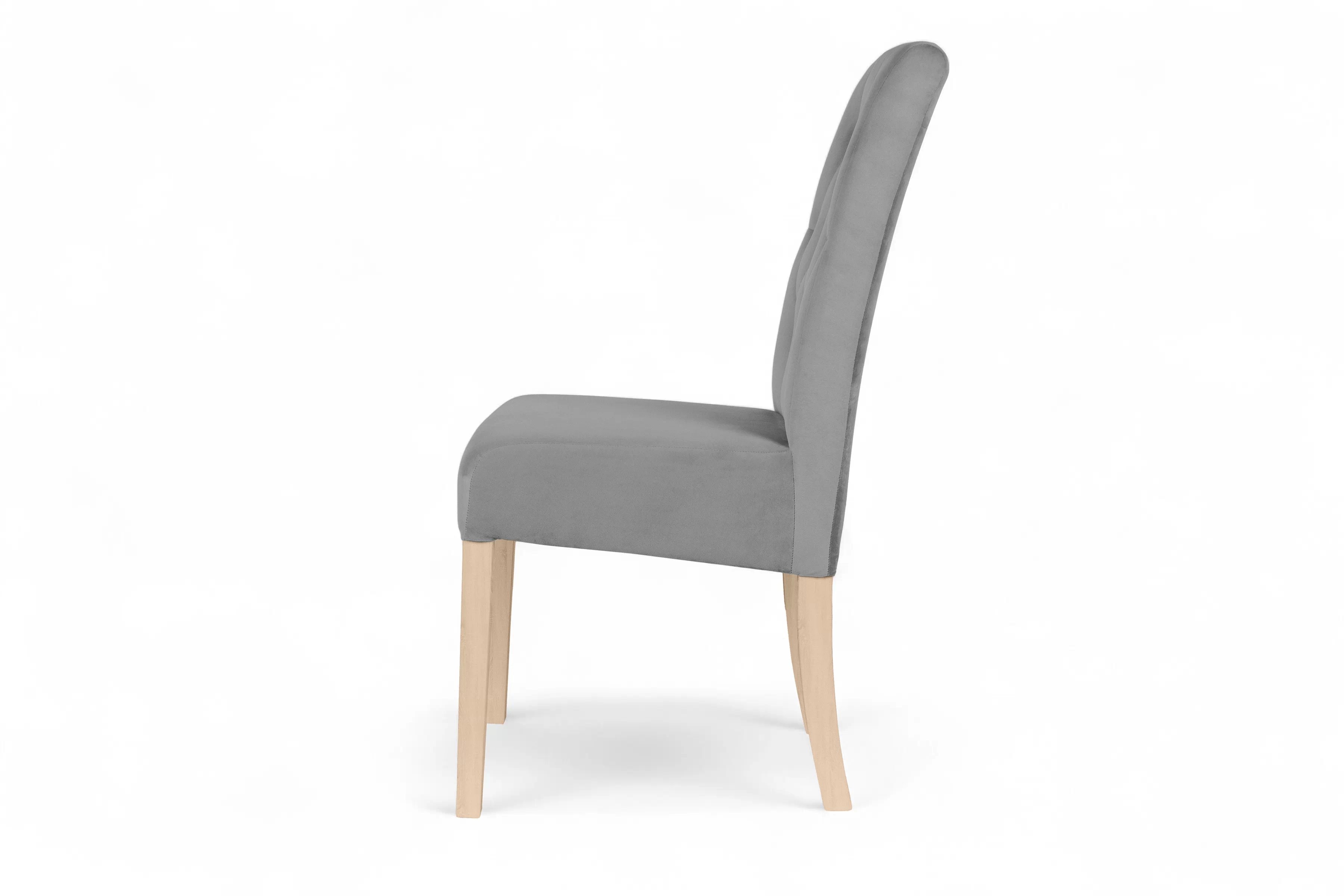 Jedálenská stolička Castello 5 - sivý velúr Salvador 17 / buk Stolička čalúnená Castello 5 - šedý Salvador 17 / nožičky buk