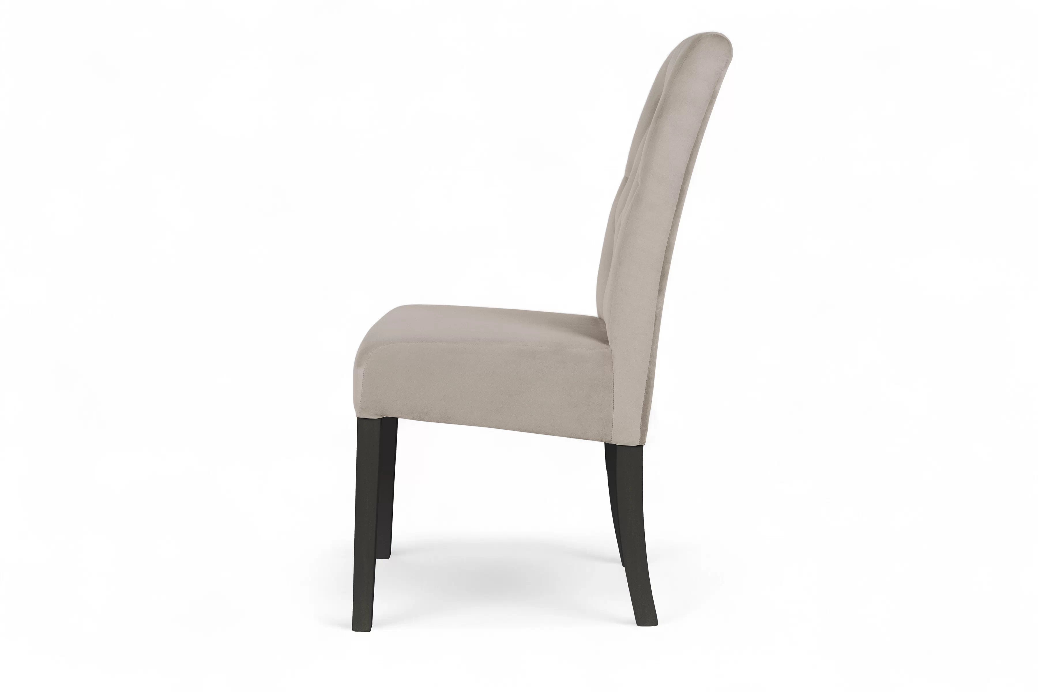 Jedálenská stolička Castello 5 - béžový velúr Salvador 02 / čierna Stolička čalúnená Castello 5 z drewnianymi nogami - Béžová Salvador 02 / čierny nožičky