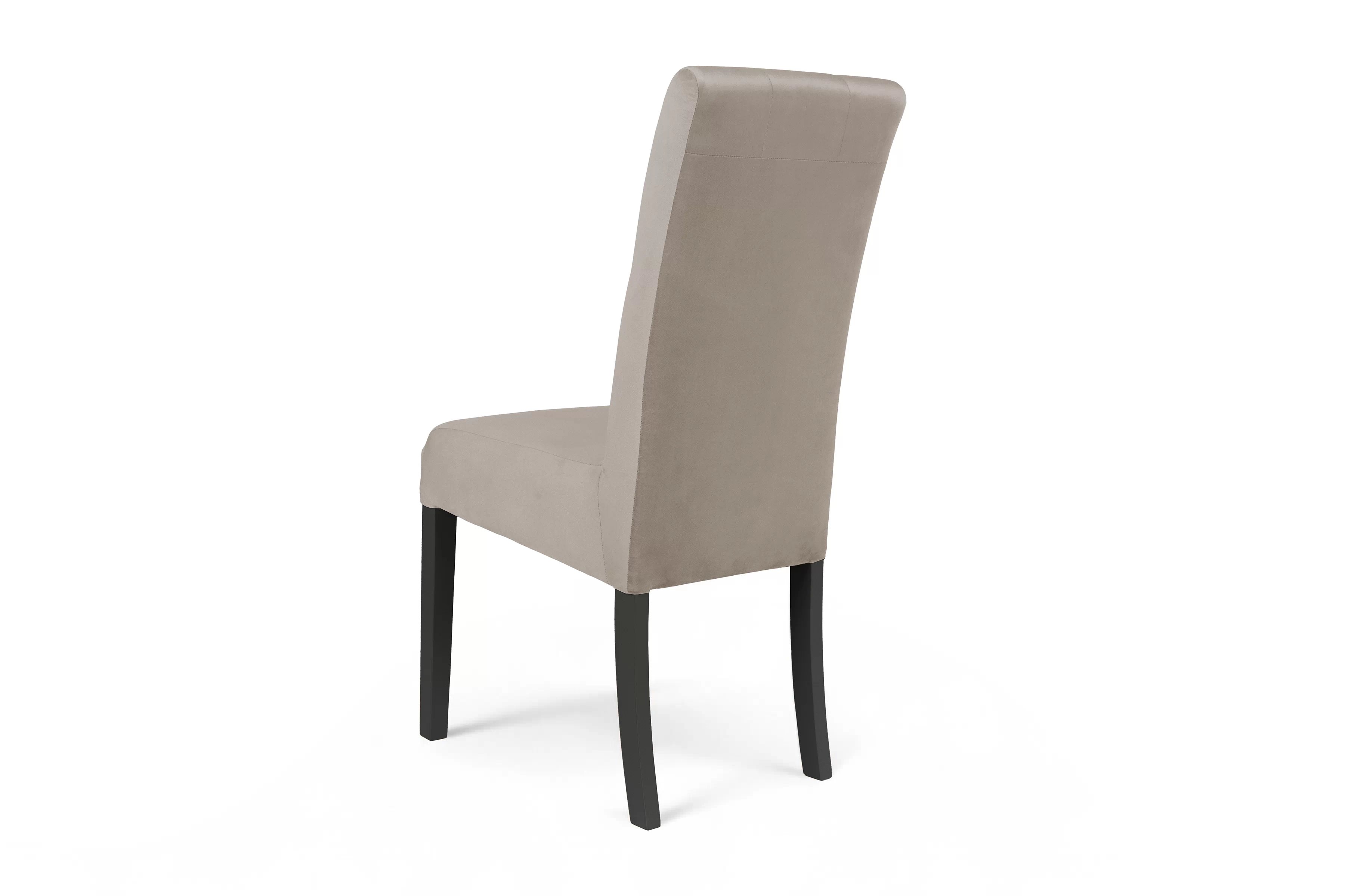 Jedálenská stolička Castello 5 - béžový velúr Salvador 02 / čierna Stolička čalúnená Castello 5 z drewnianymi nogami - Béžová Salvador 02 / čierny nožičky