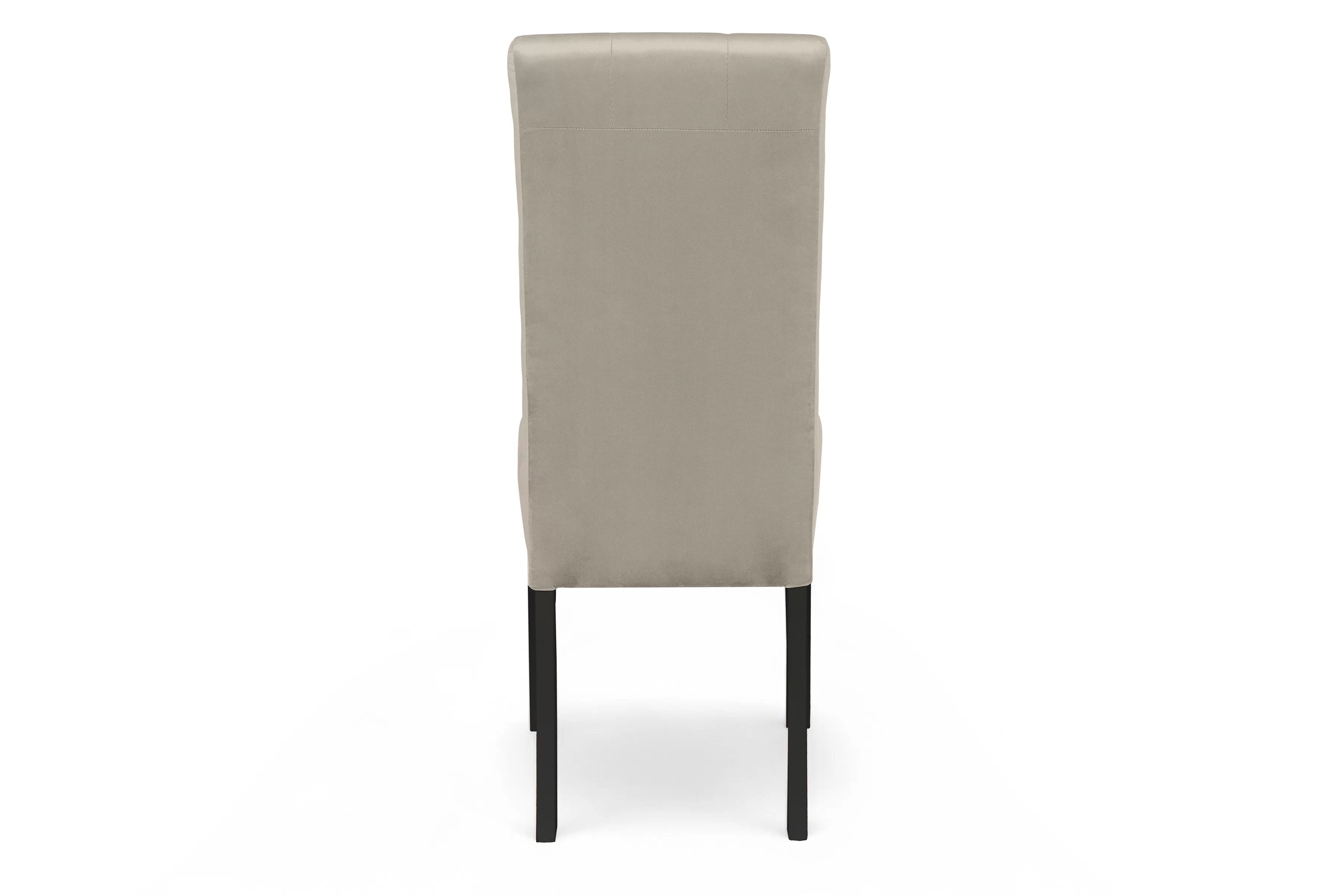 Jedálenská stolička Castello 5 - béžový velúr Salvador 02 / čierna Stolička čalúnená Castello 5 z drewnianymi nogami - Béžová Salvador 02 / čierny nožičky