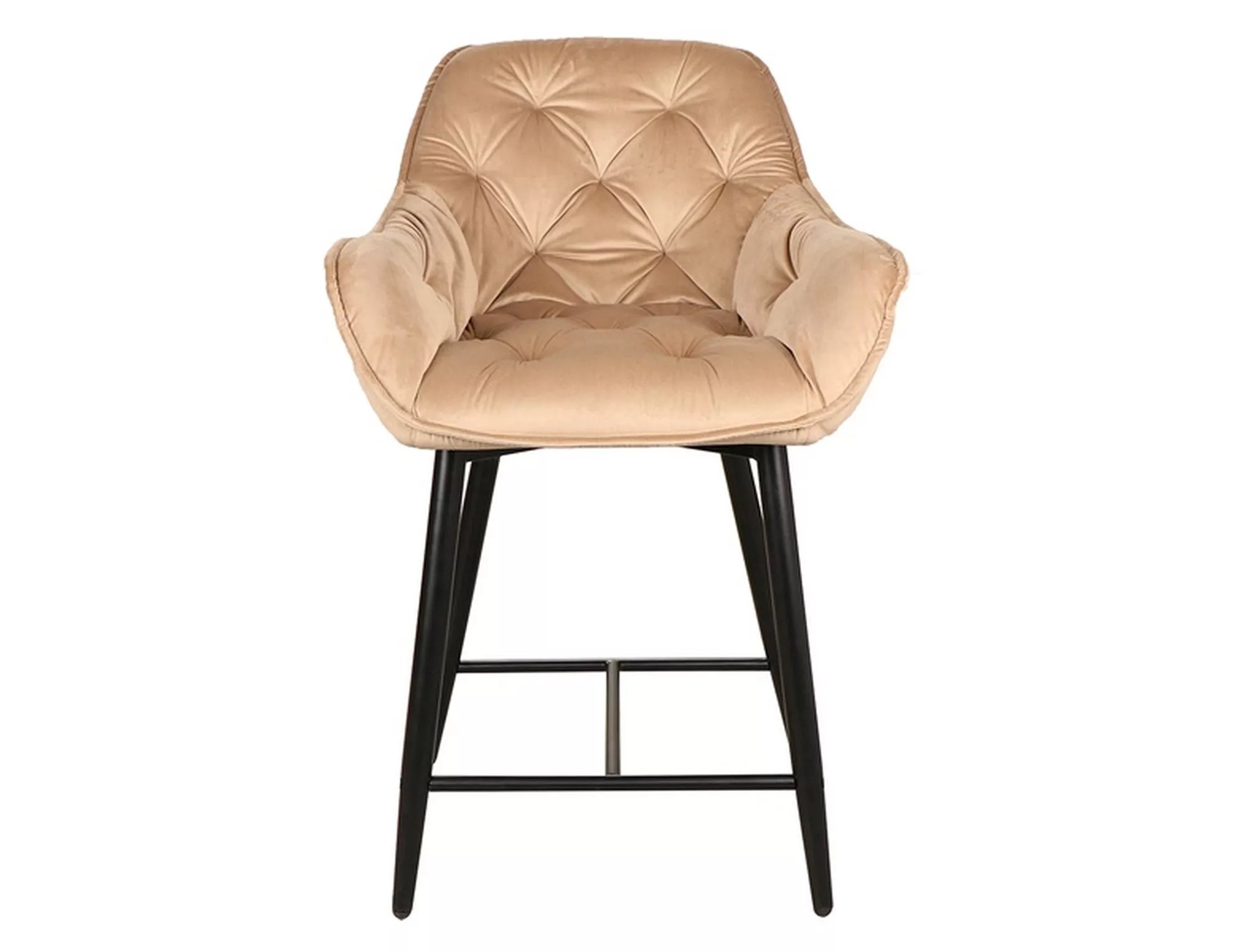 Čalouněná barová židle Cherry H-2 Velvet - černá / béžová Bluvel 28 židle čalouněné cherry h-2 z metalowymi nogami - béžová / bluvel 28 / černá Nohy
