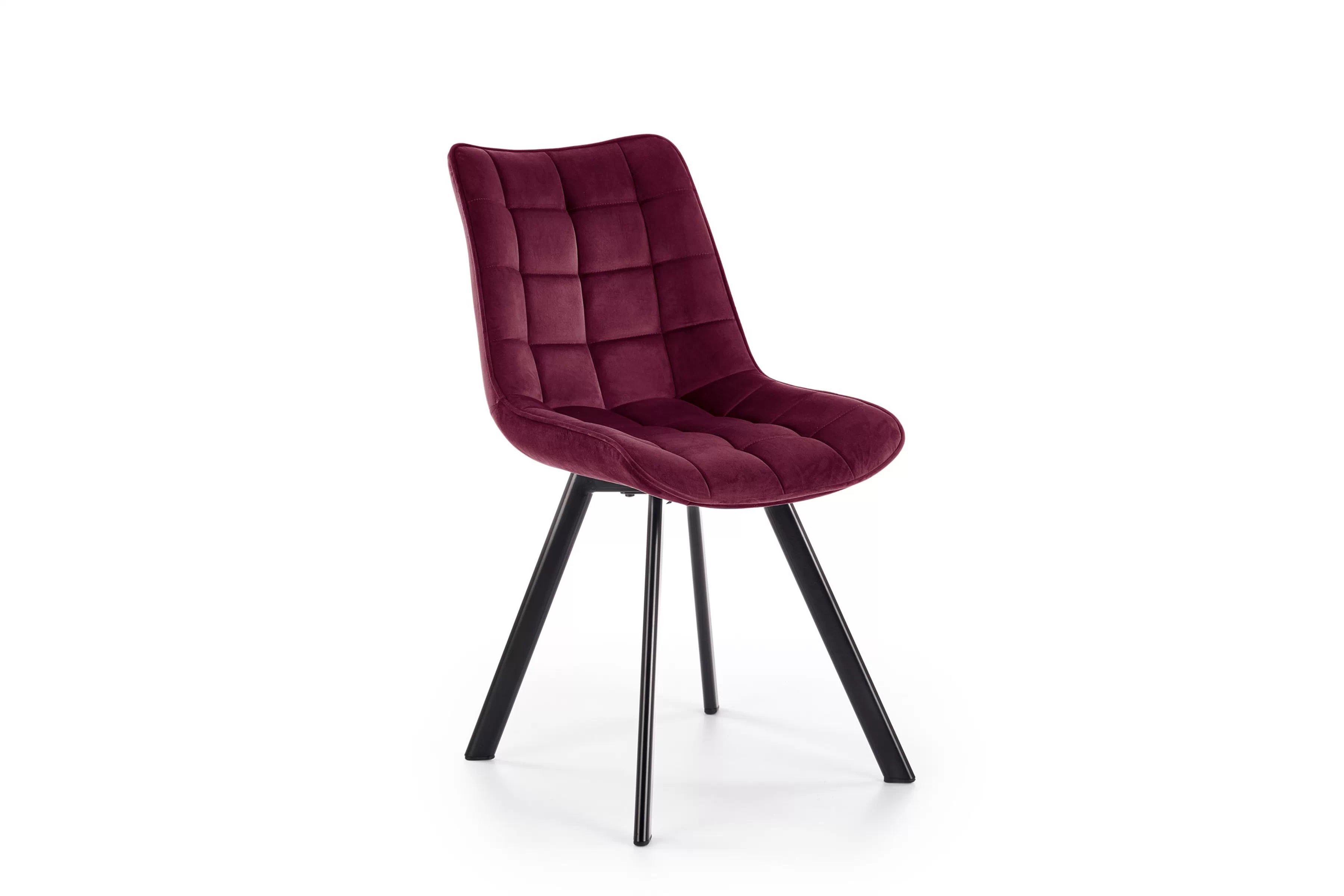 Čalouněná židle Clemio - bordový samet Bluvel 59 / černé nohy židle čalouněné Clemio - bordová welwet Bluvel 59 / černé nožičky