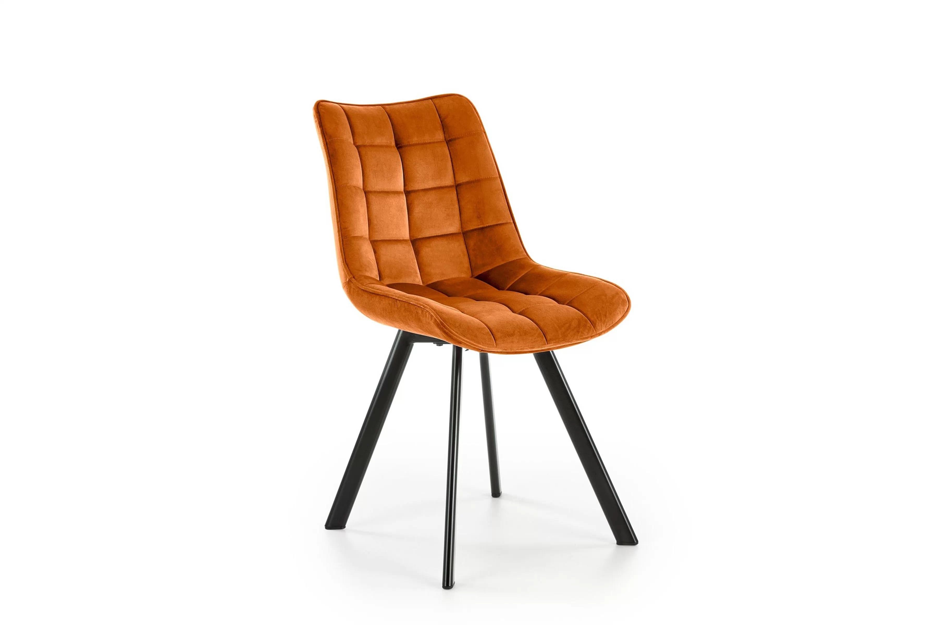 Jedálenská stolička Clemio - škoricový zamat Bluvel 4215 / čierna Stolička čalúnená Clemio - škoricový zamat Bluvel 4215 / čierny nožičky