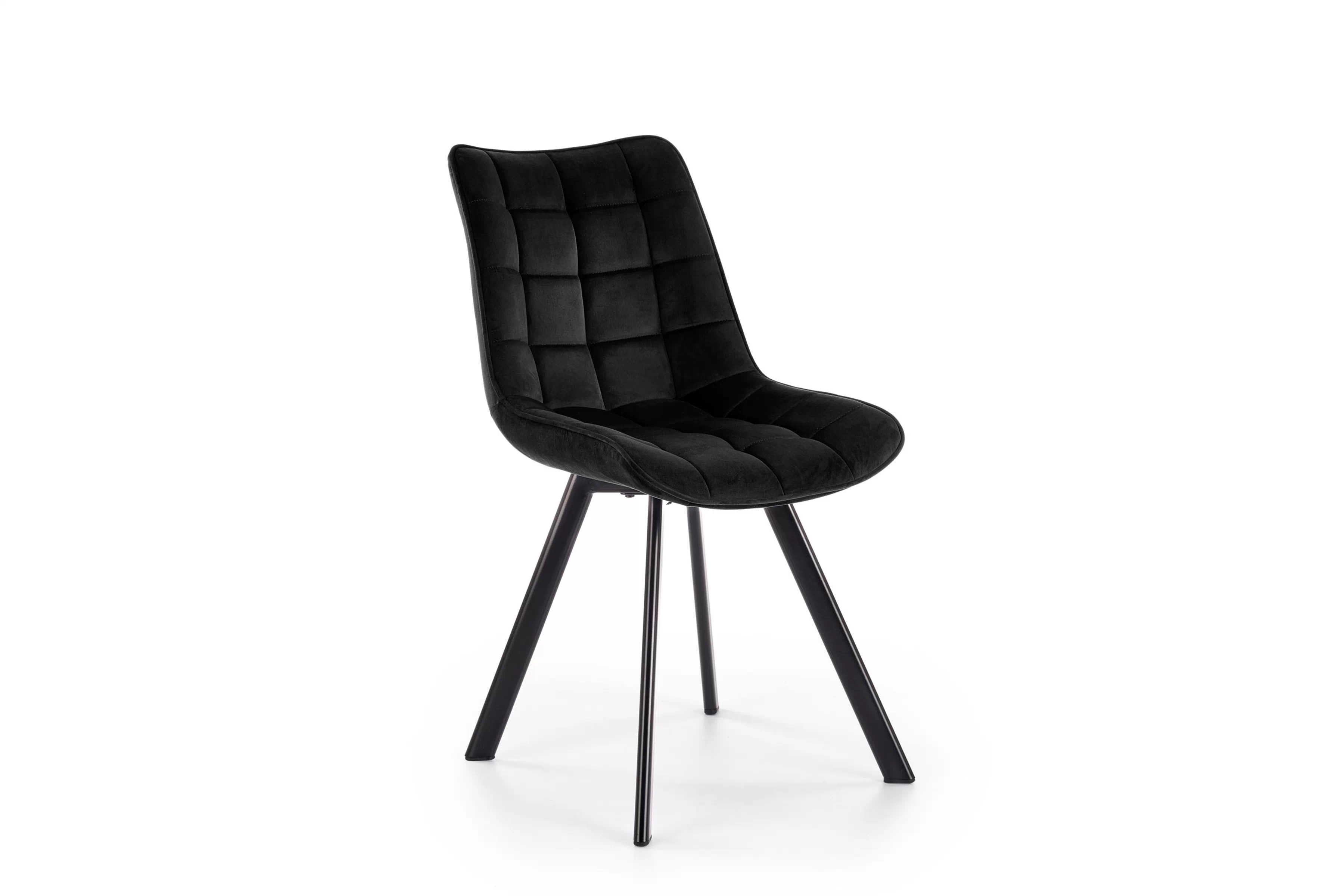 Čalouněná jídelní židle Clemio - černý samet Bluvel 19 / černé nohy židle čalouněné Clemio - černá welwet Bluvel 19 / černé nožičky