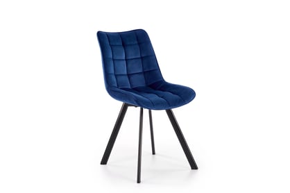 Čalouněná židle Clemio - tmavě modrý samet Bluvel 86 / černé nohy