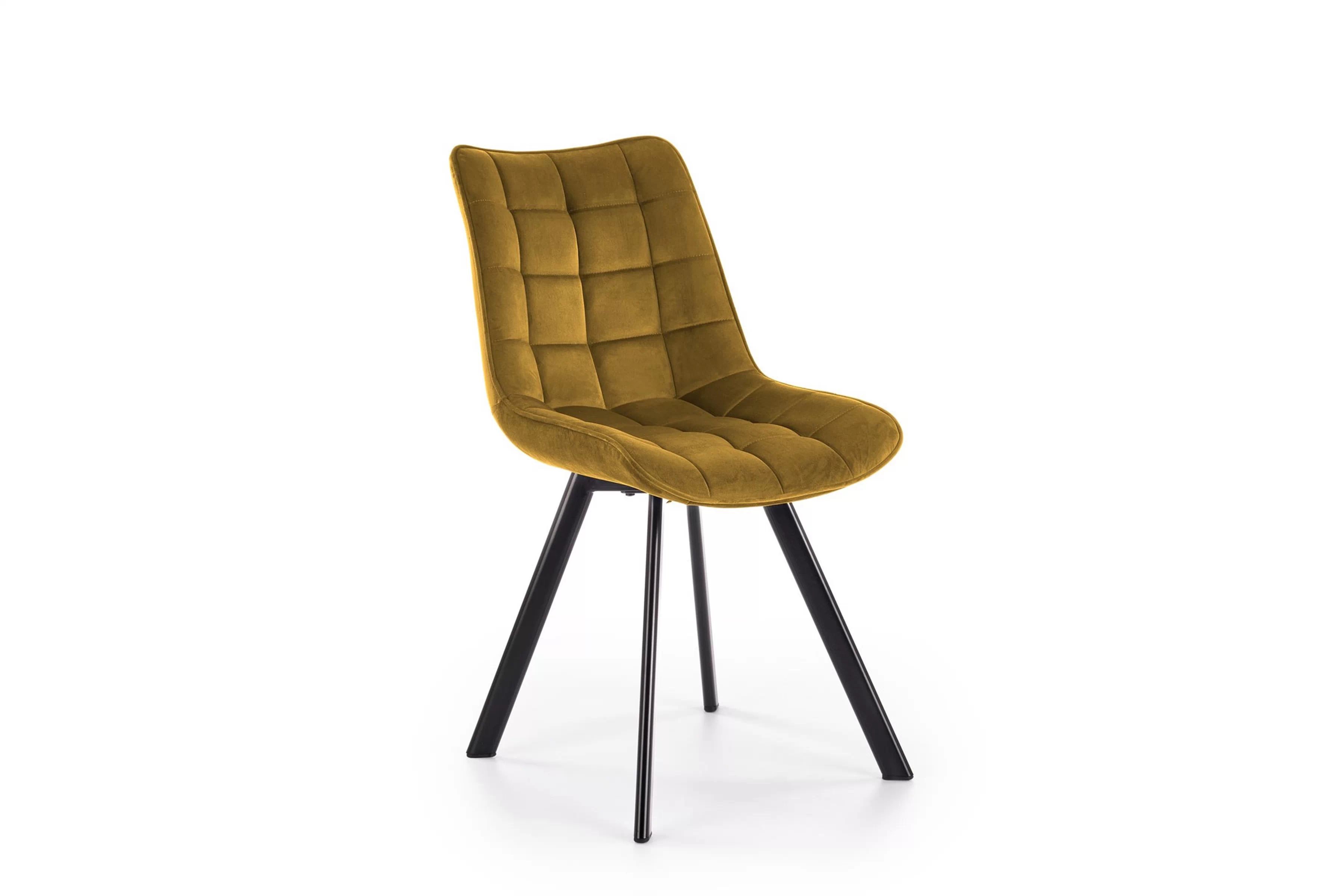 Čalouněná židle Clemio - hořčicový samet Bluvel 68 / černé nohy židle čalouněné Clemio - hořčice welwet Bluvel 68 / černé nožičky