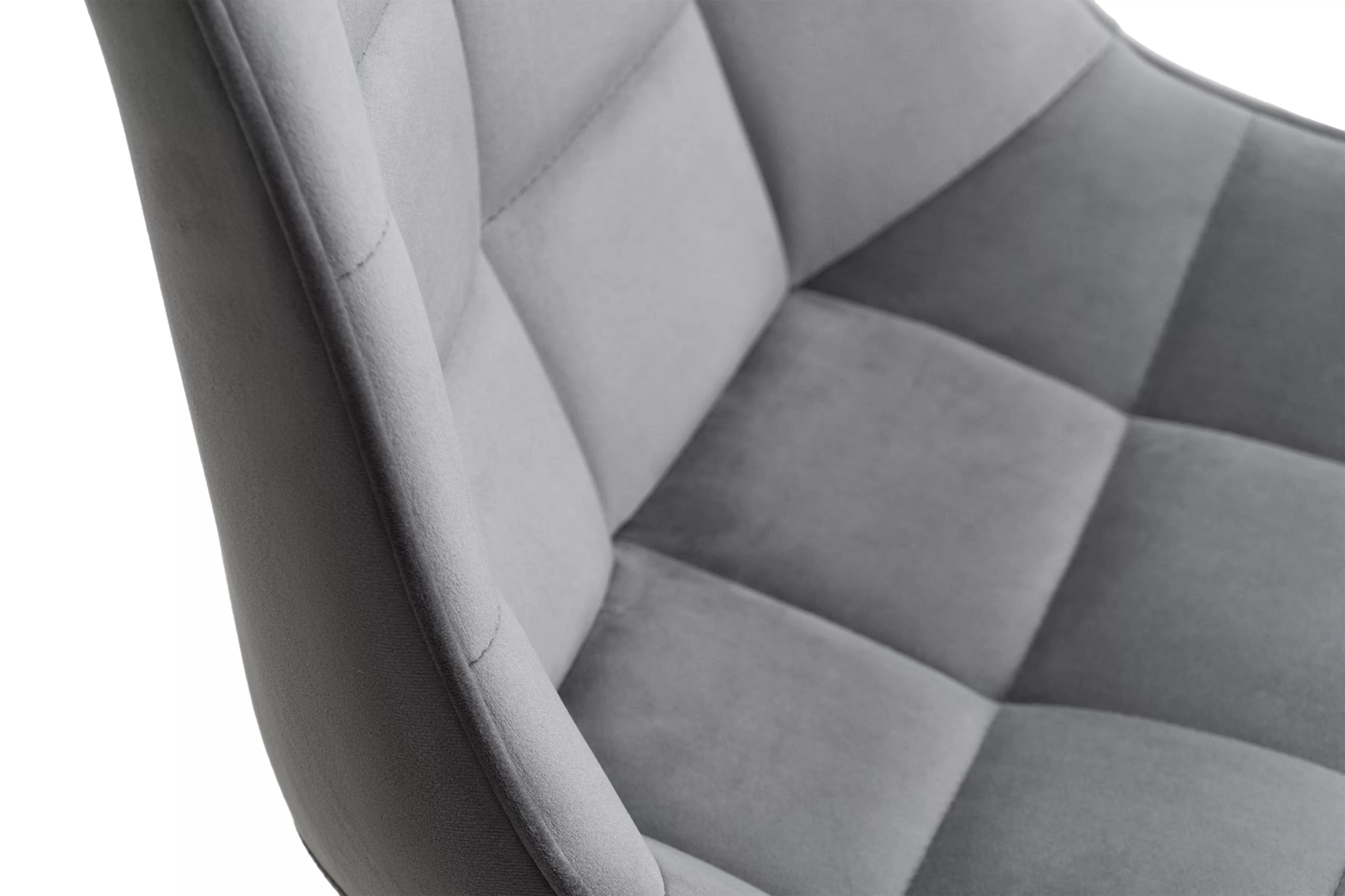 Jedálenská stolička Clemio - tmavosivý zamat Bluvel 14 / čierna Stolička čalúnená Clemio na kovových nohách - ciemno Popolový zamat Bluvel 14 / čierny nožičky