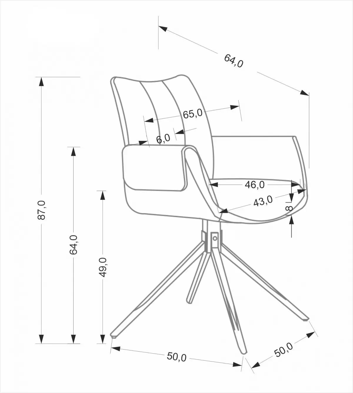 Otočená čalúnená stolička Denaro - popolavá látka Stolička čalúnená Denaro otočna - Popolový