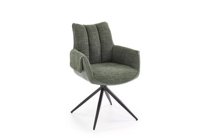 Otočená čalúnená stolička Denaro - zelená látka