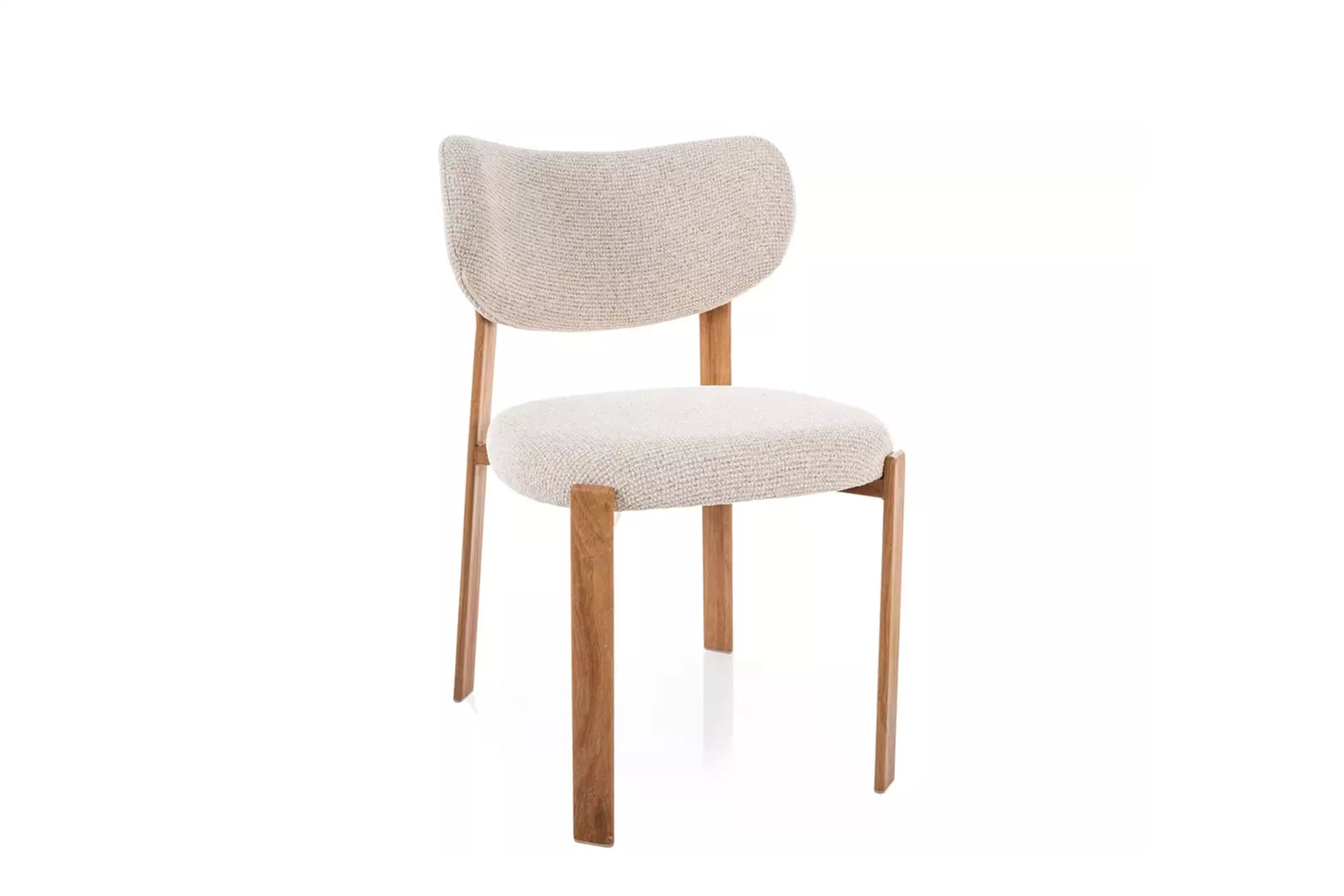 Čalúnená stolička Dorexa - svetlá béžová / prírodný dub Stolička čalúnená Dorexa - svetlý Béžová / Dub prírodné