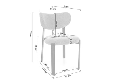 Čalúnená stolička Dorexa - sivá / čierny mat Stolička čalúnená Dorexa - šedý / Čierny mat