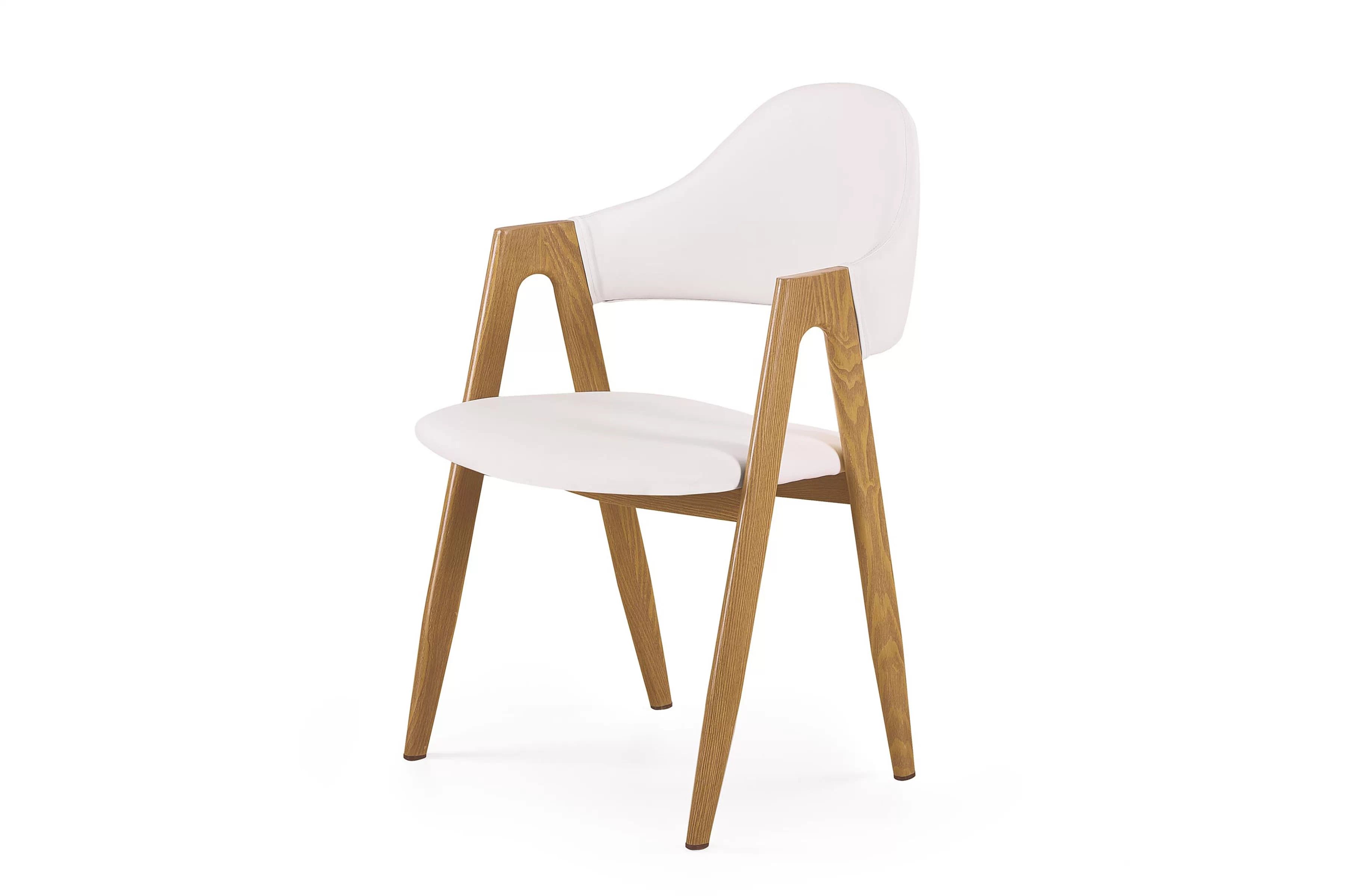 Čalouněná židle Elisio - bílá ekokůže / nohy dub medový židle čalouněné Elisio - bílá Eko-kůže / Nohy dub medová