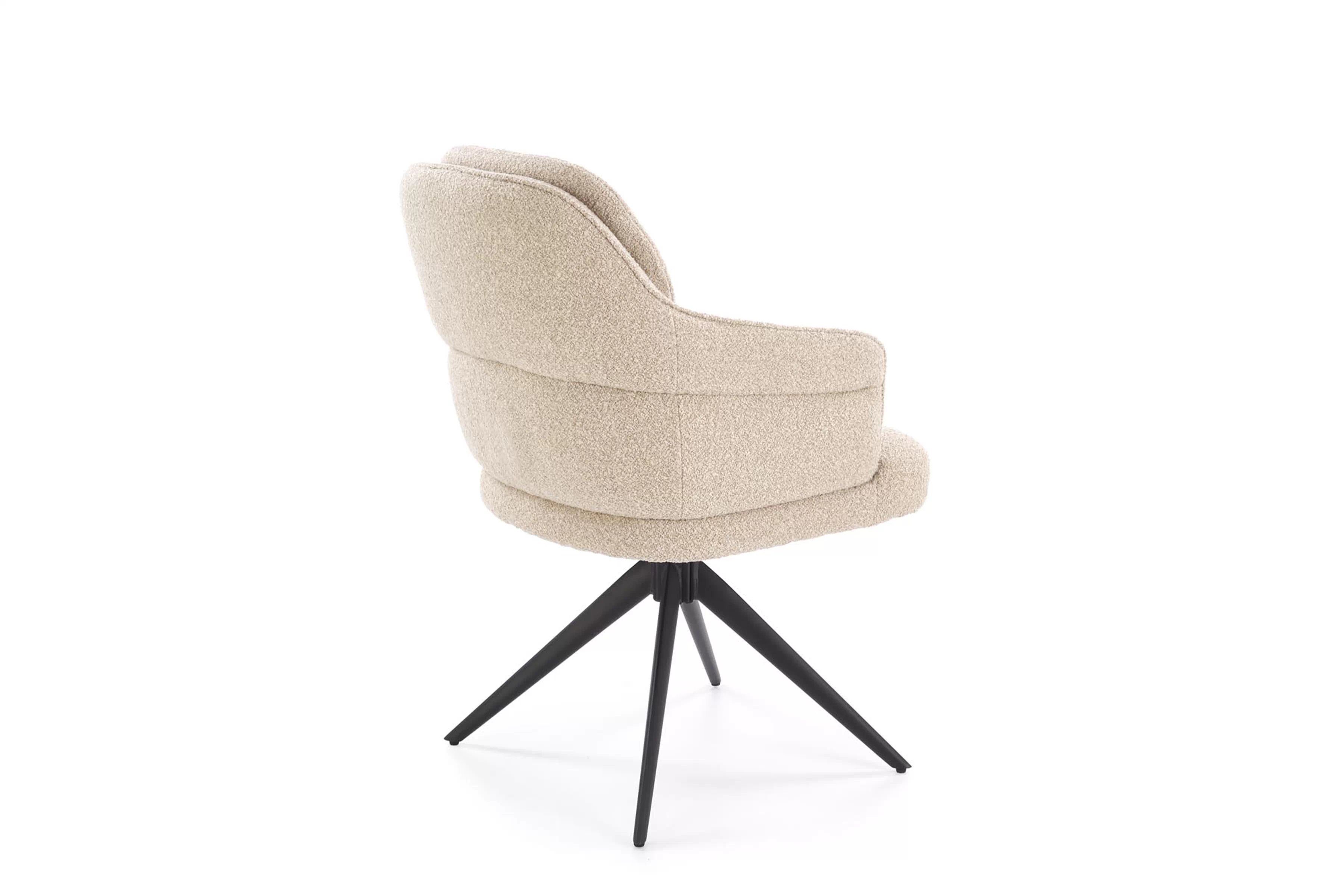 K570 Stolička béžový (1p=2 szt) Stolička čalúnená Embla otočna - bezowe / čierny nožičky