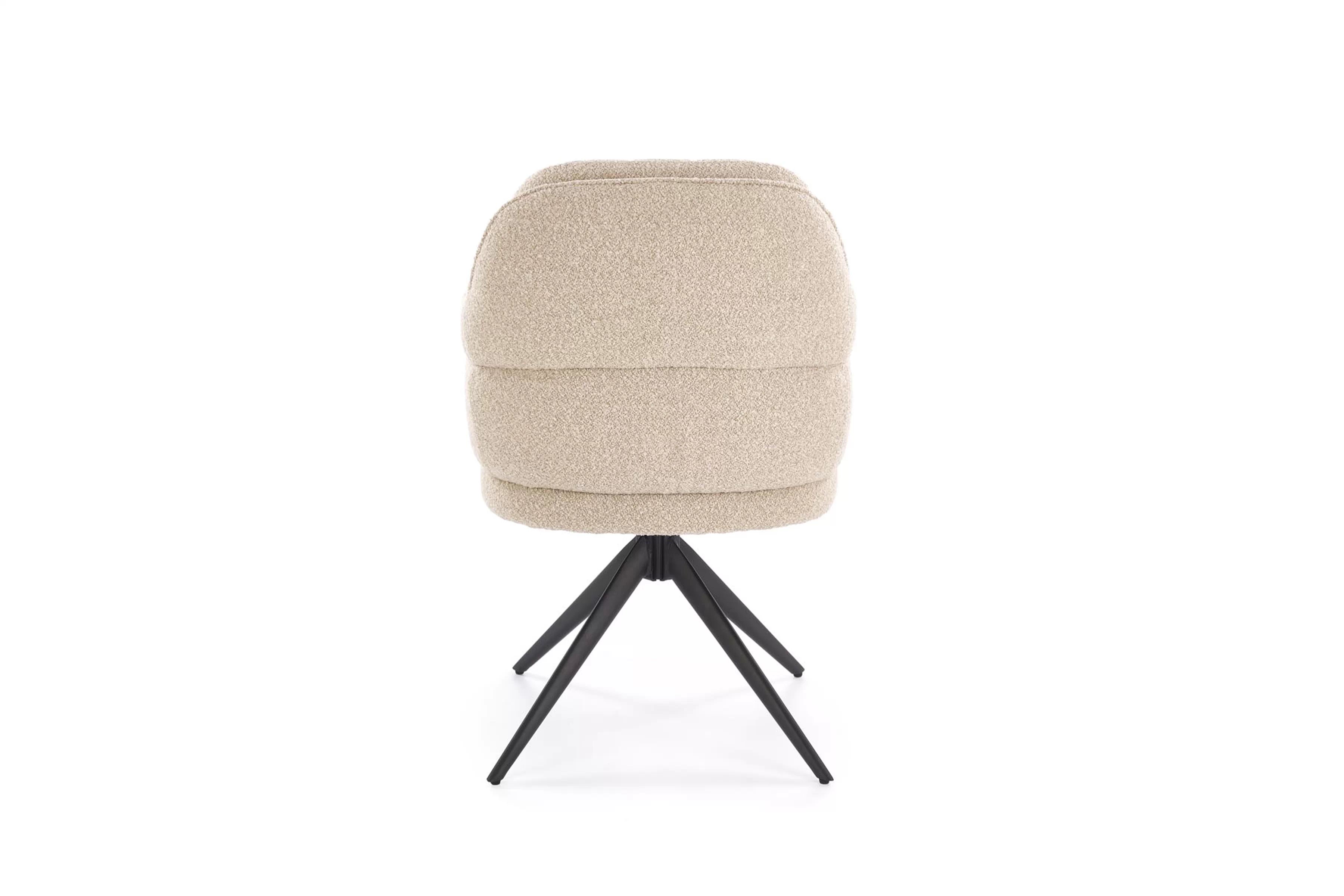 K570 Stolička béžový (1p=2 szt) Stolička čalúnená Embla otočna - bezowe / čierny nožičky