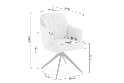 K570 Stolička béžový (1p=2 szt) Stolička čalúnená Embla otočna - bezowe / čierny nožičky