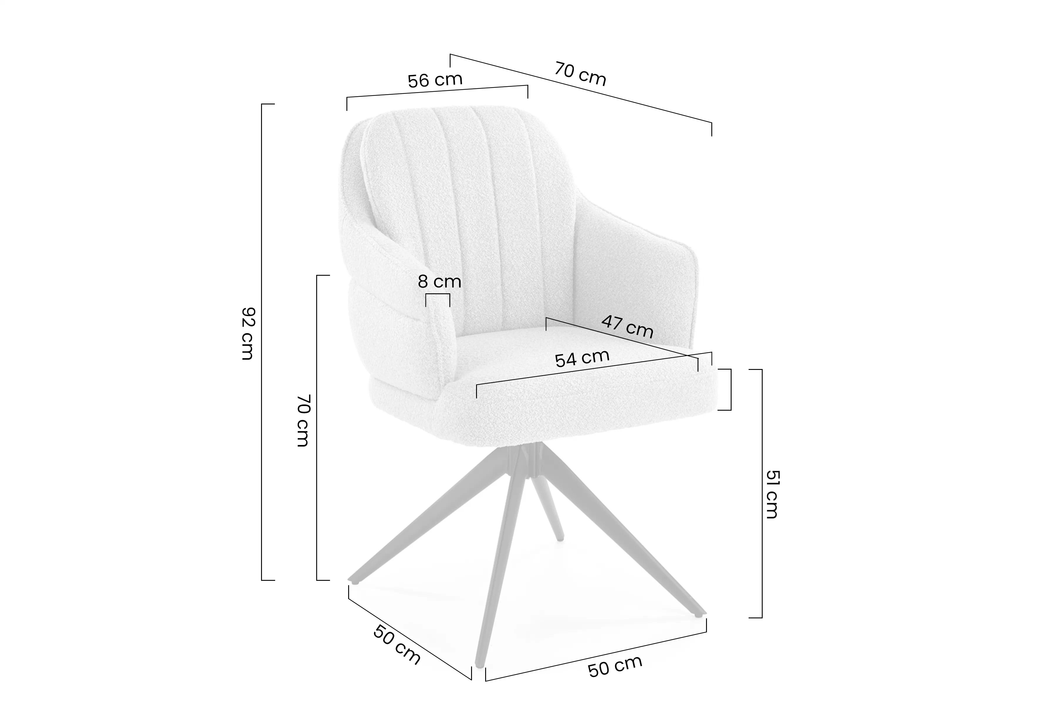 K570 Stolička béžový (1p=2 szt) Stolička čalúnená Embla otočna - bezowe / čierny nožičky