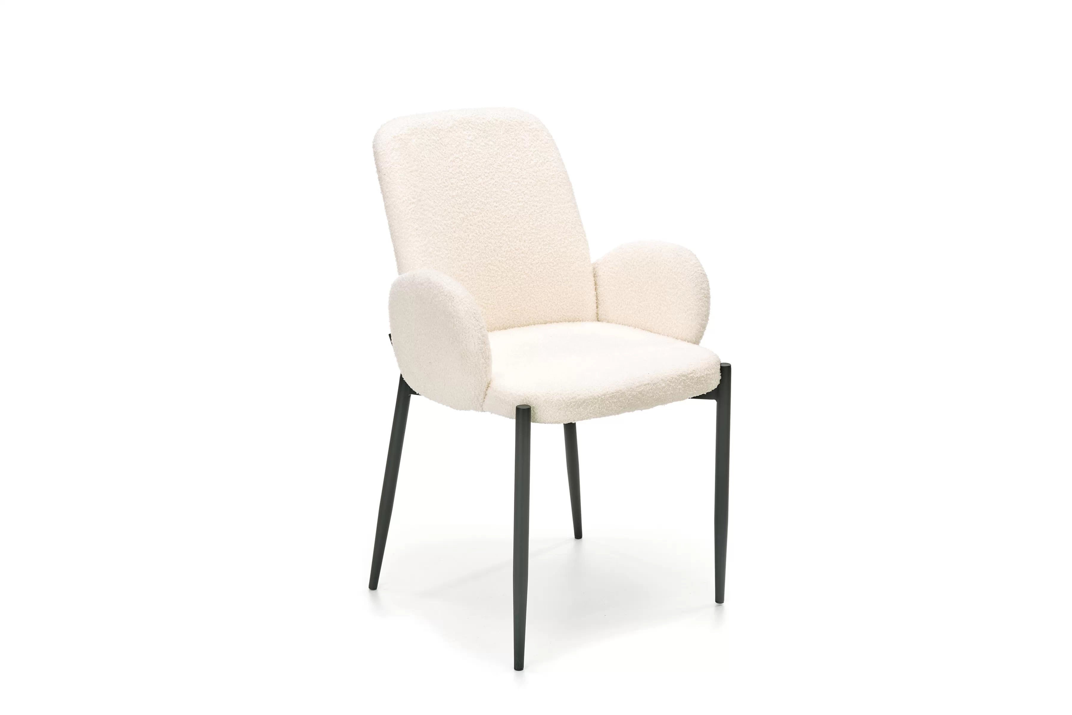 Čalouněná židle Estavio s područkami - krémová látka bouclé židle čalouněné Estavio z podlokietnikami - boucle Krémový