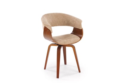 Stolička čalúnená Fioren - béžový šenil Aragon 14 / orechové nohy