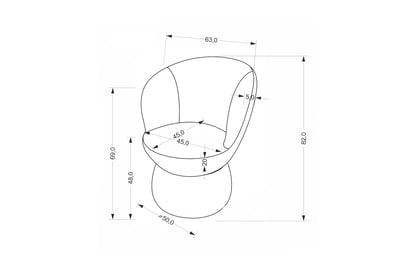 Otočné čalouněné křeslo Iverto - šedá židle čalouněné Iverto obrotowe - šedá