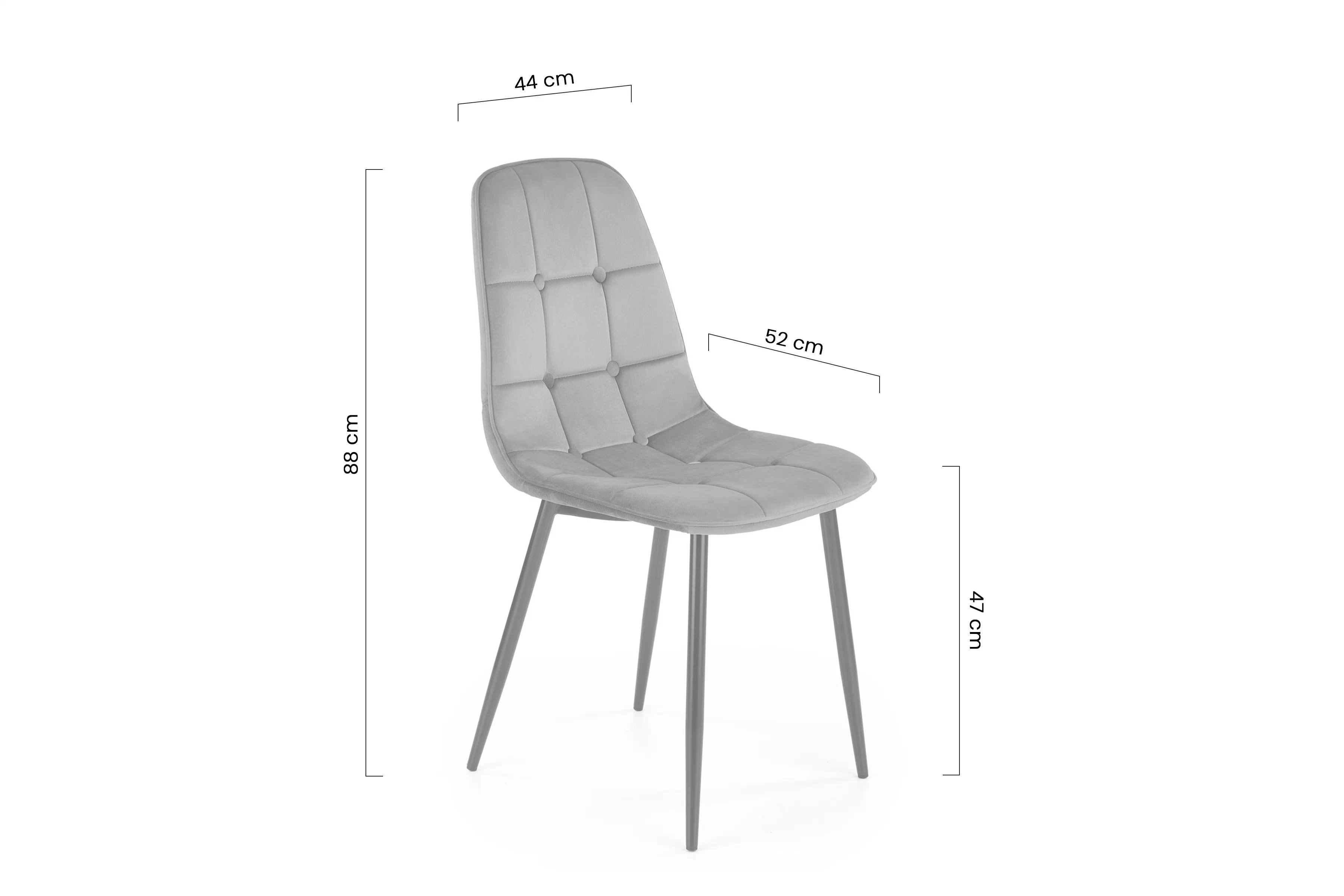 Čalouněná židle K417 - popelavá HLR 21 / černé nožky židle čalouněné K417 - popelavá welwet / černá Nohy