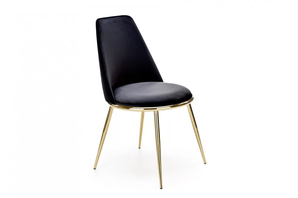 Čalouněná židle Lizaro - černá Bluvel 19 / zlaté nožky židle čalouněné K460 - černá welwet Bluvel 19 / zlaté Nohy