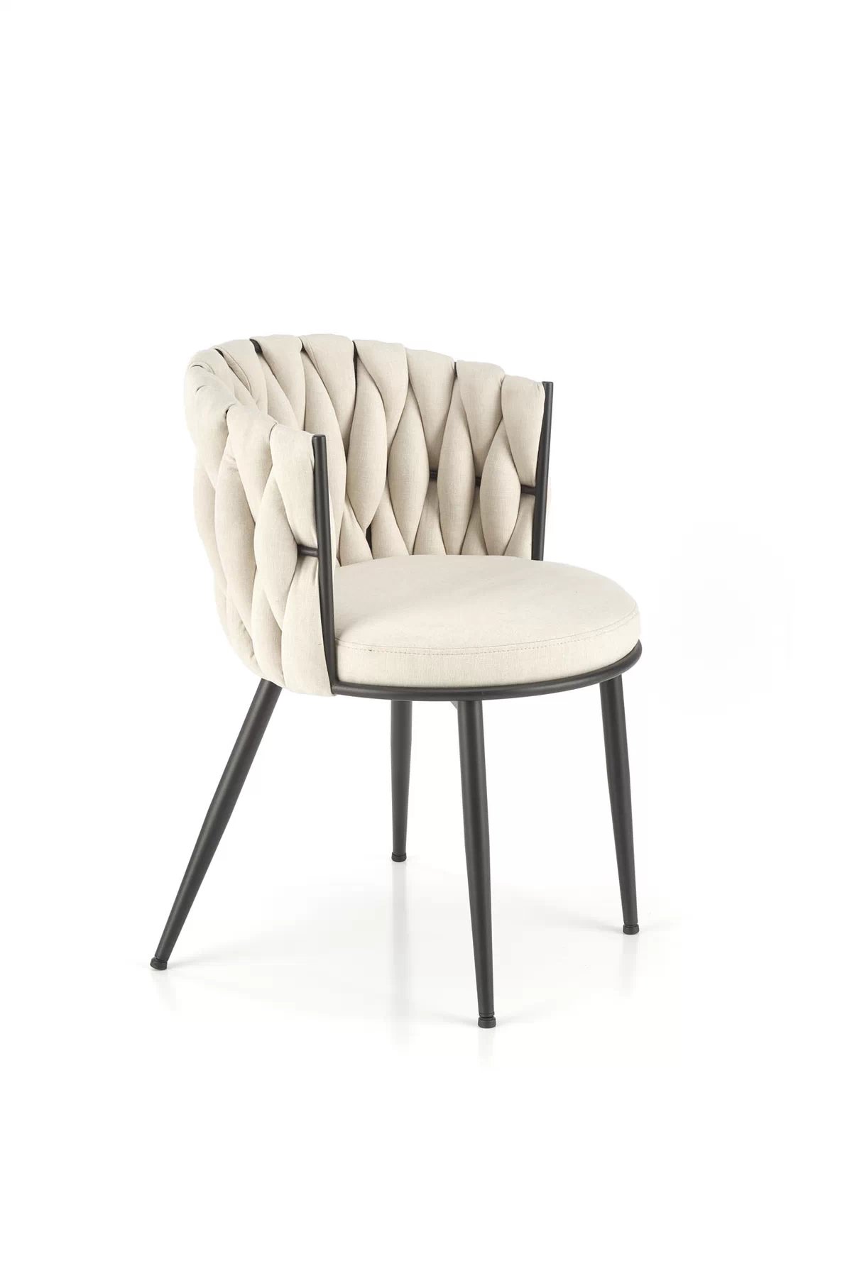 Čalouněná jídelní židle Verosa - světle béžová / černé nohy židle čalouněné k516 - jasný béžový