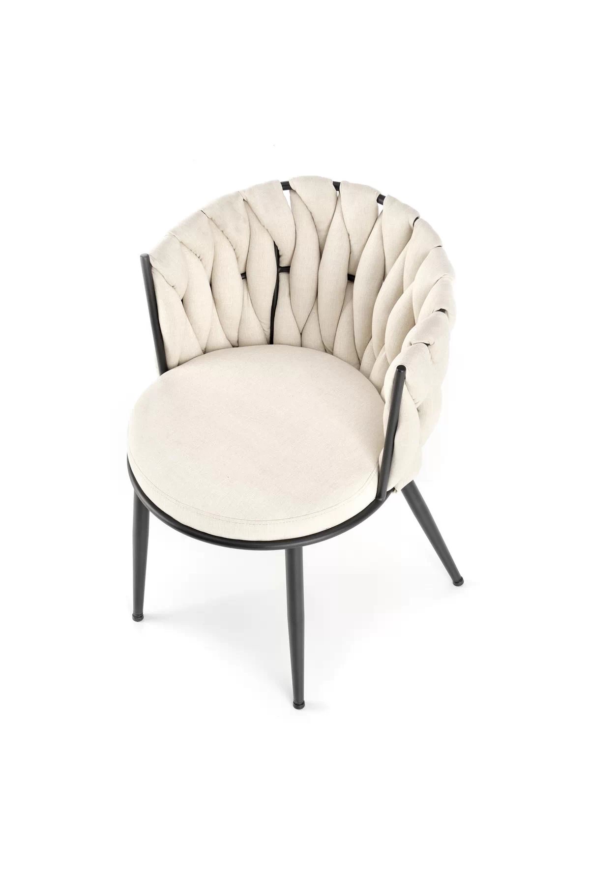 Čalouněná jídelní židle Verosa - světle béžová / černé nohy židle čalouněné k516 - jasný béžový