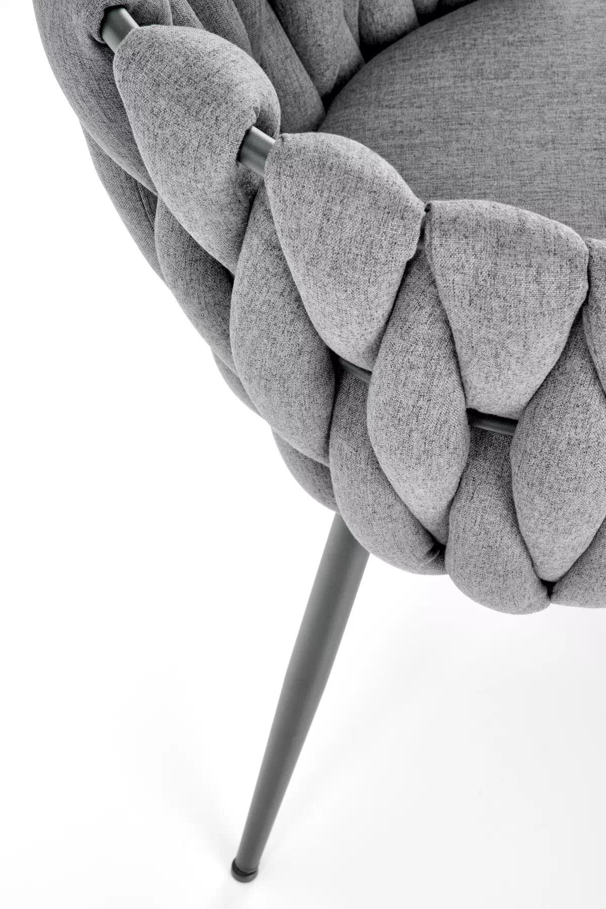 Jedálenské kreslo Verosa - sivá pletenina Nea 15 / čierna Stolička čalúnená k516 - Popolový