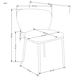 Čalúnená stolička K518 - krémová Stolička čalúnená K518 - Krémový