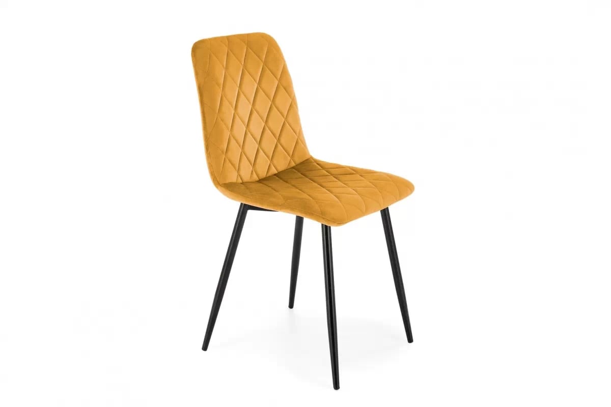 Čalouněná židle Tasco - hořčicový samet / černé nohy židle čalouněné K525 - hořčice welwet / černá Nohy
