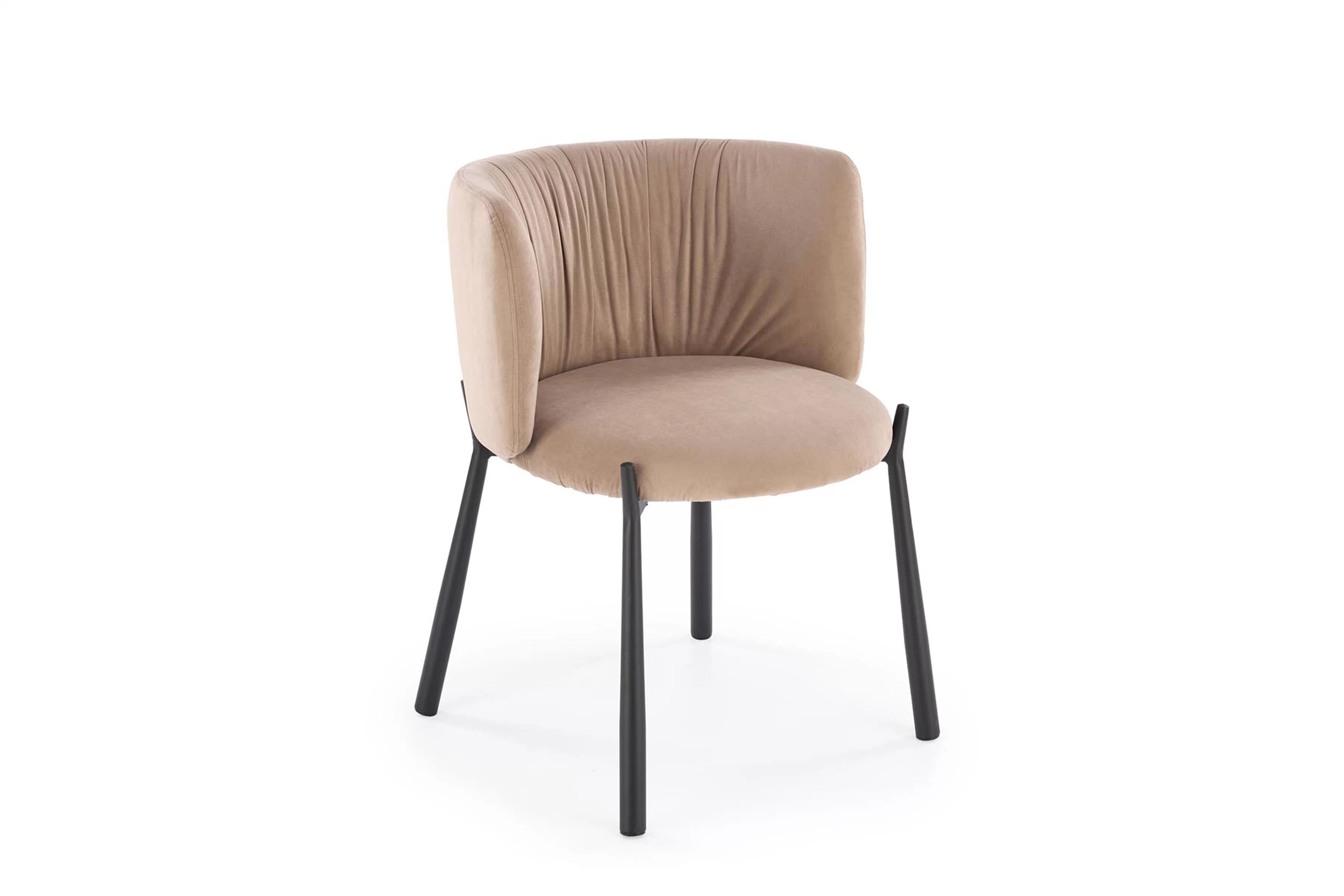 Čalúnená stolička K531 - béžový zamat Mavel 28 / čierne nohy Stolička čalúnená K531 - béžový zamat Mavel 28 / čierny nožičky