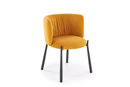 Jídelní židle K531 - hořčičný samet Mavel 68 / černé nohy