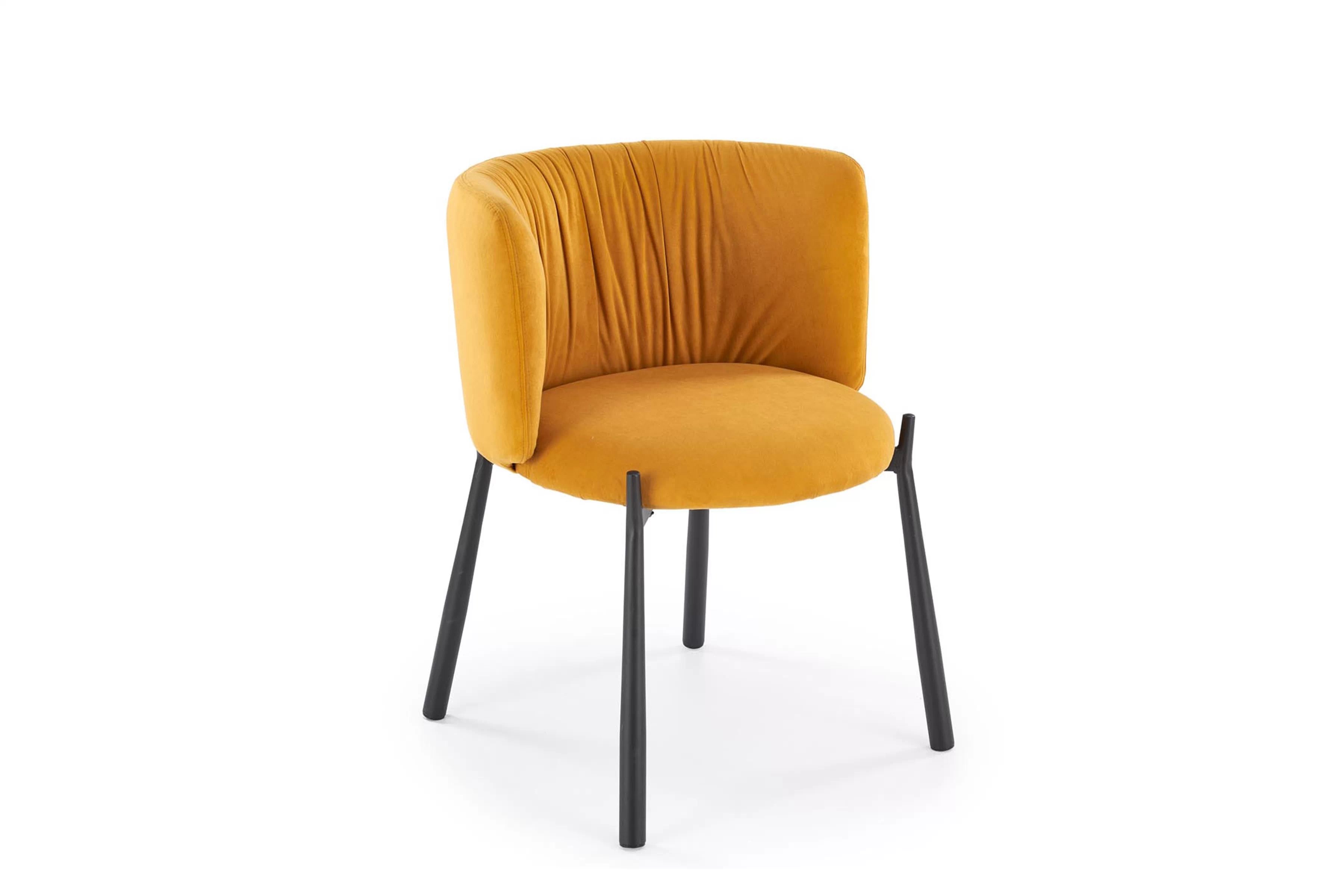 Čalouněná židle K531 - hořčicový samet Mavel 68 / černé nohy židle čalouněné K531 - hořčice welwet Mavel 68 / černé nožičky