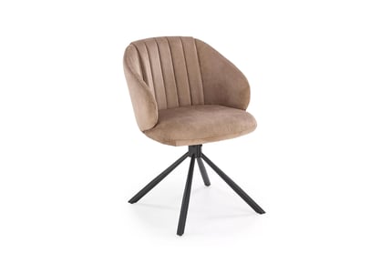 Jedálenská stolička K533 otočná - cappuccino zamat Havana 39 / čierny nožičky