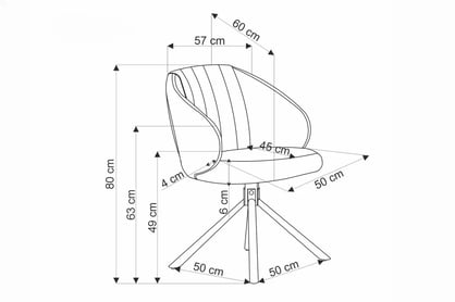 Čalouněná otočná židle K533 - šedý samet Havana 10 / černé nohy židle čalouněné K533 obrotowe - popelavá welwet Havana 10 / černé nožičky