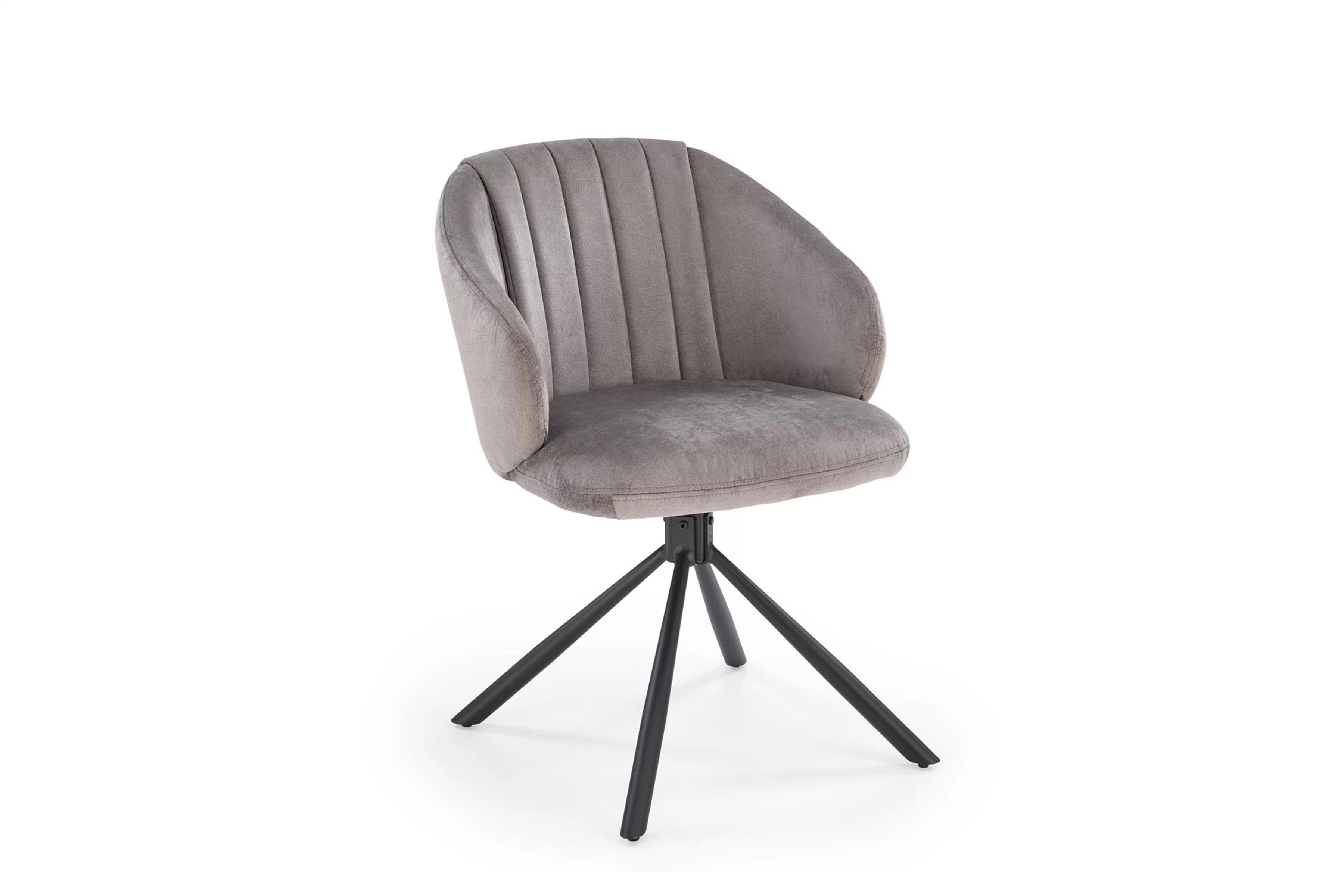 Čalouněná otočná židle K533 - šedý samet Havana 10 / černé nohy židle čalouněné K533 obrotowe - popelavá welwet Havana 10 / černé nožičky