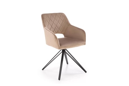Jídelní židle K535 - béžový samet Bluvel 40 / černé nohy židle čalouněné K535 obrotowe - welwet béžová Bluvel 40 / černé nožičky