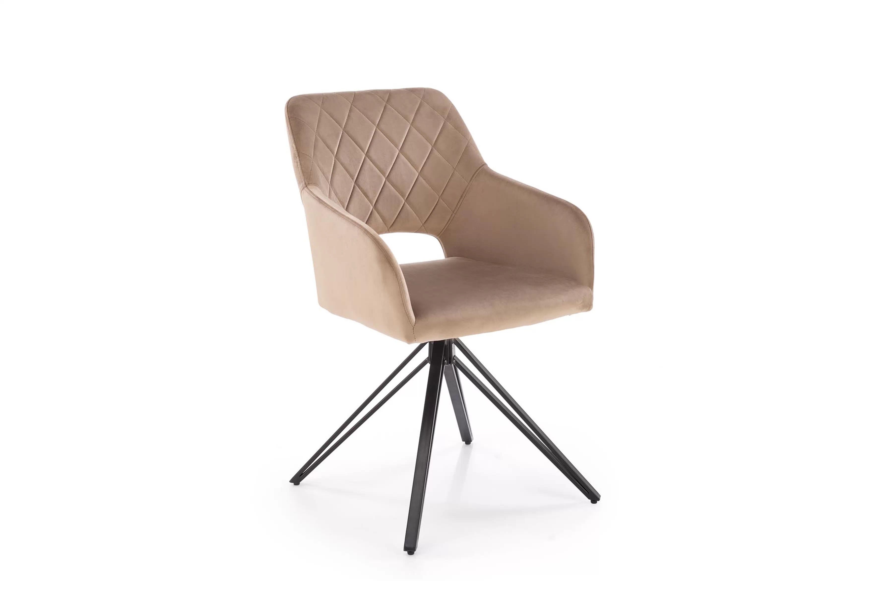 Jídelní židle K535 - béžový samet Bluvel 40 / černé nohy židle čalouněné K535 obrotowe - welwet béžová Bluvel 40 / černé nožičky