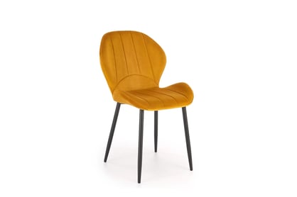 Jídelní židle K538 - hořčičný samet Bluvel 68 / černé nohy židle čalouněné K538 - welwet hořčice Bluvel 68 / černé nožičky
