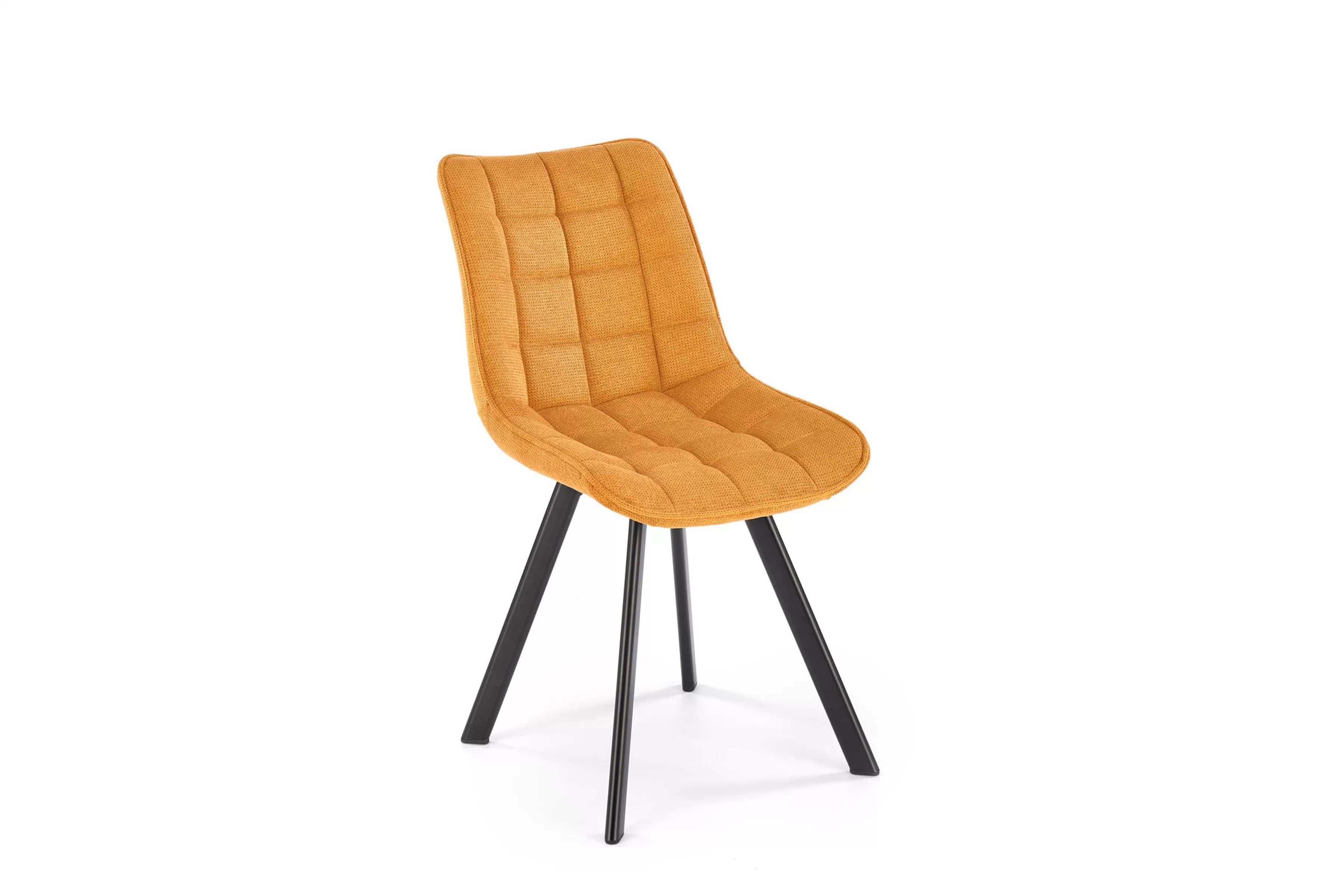 Čalúnená stolička K549 - horčicová látka Vardo 66 Stolička čalúnená K549 - plecionka musztardowa Vardo 66