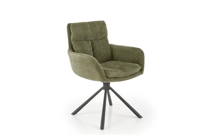Otočná čalouněná židle Klopi - olivový šanel Odin 77 / černé nohy