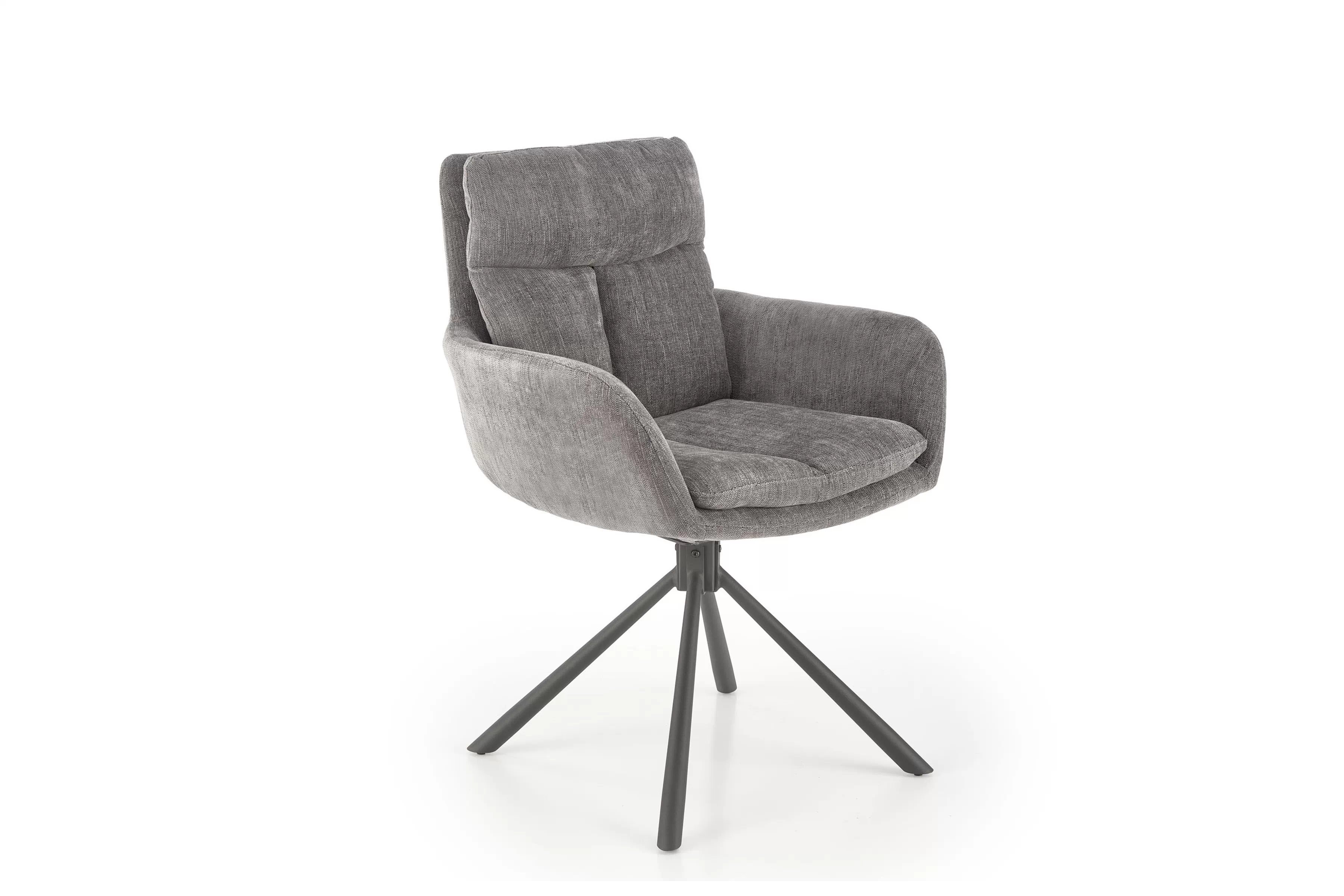 Otočná čalouněná židle Klopi - šedý šanel Odin 15 / černé nohy židle čalouněné Klopi obrotowe - popelavá šenil Odin 15 / černé nožičky