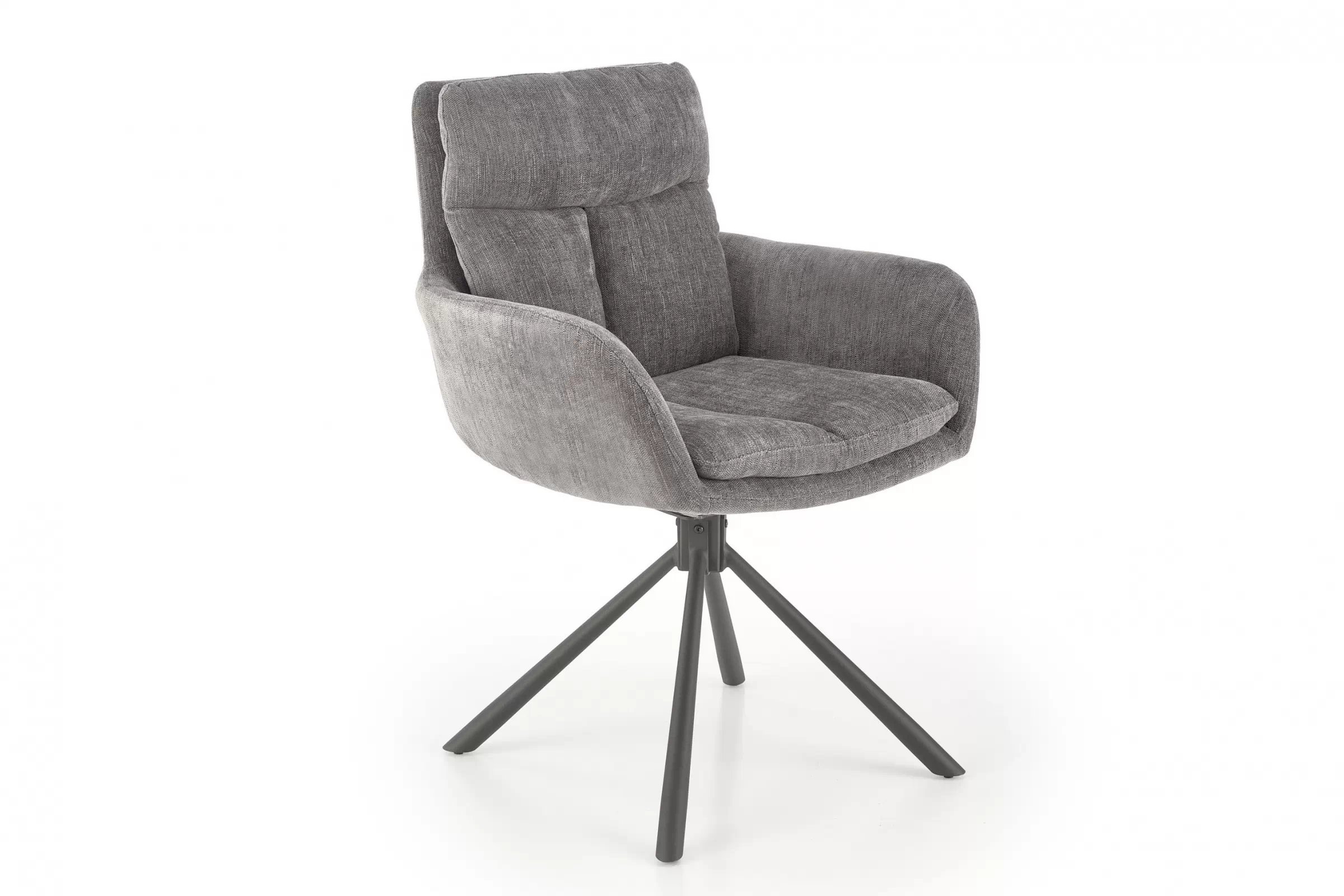 Otočná čalúnená stolička Klopi - sivý šenil Odin 15 / čierne nohy Stolička čalouněné Klopi otočna - Popolový šenil Odin 15 / čierny nožičky