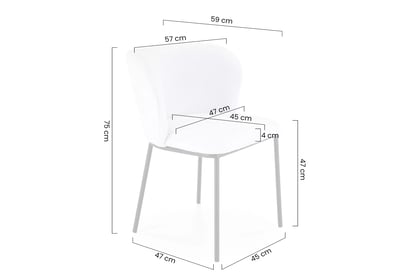 Čalúnená stolička Lirona - krémová bouclá / čierne nohy Stolička čalúnená Lirona - kremowa boucla / čierny nožičky