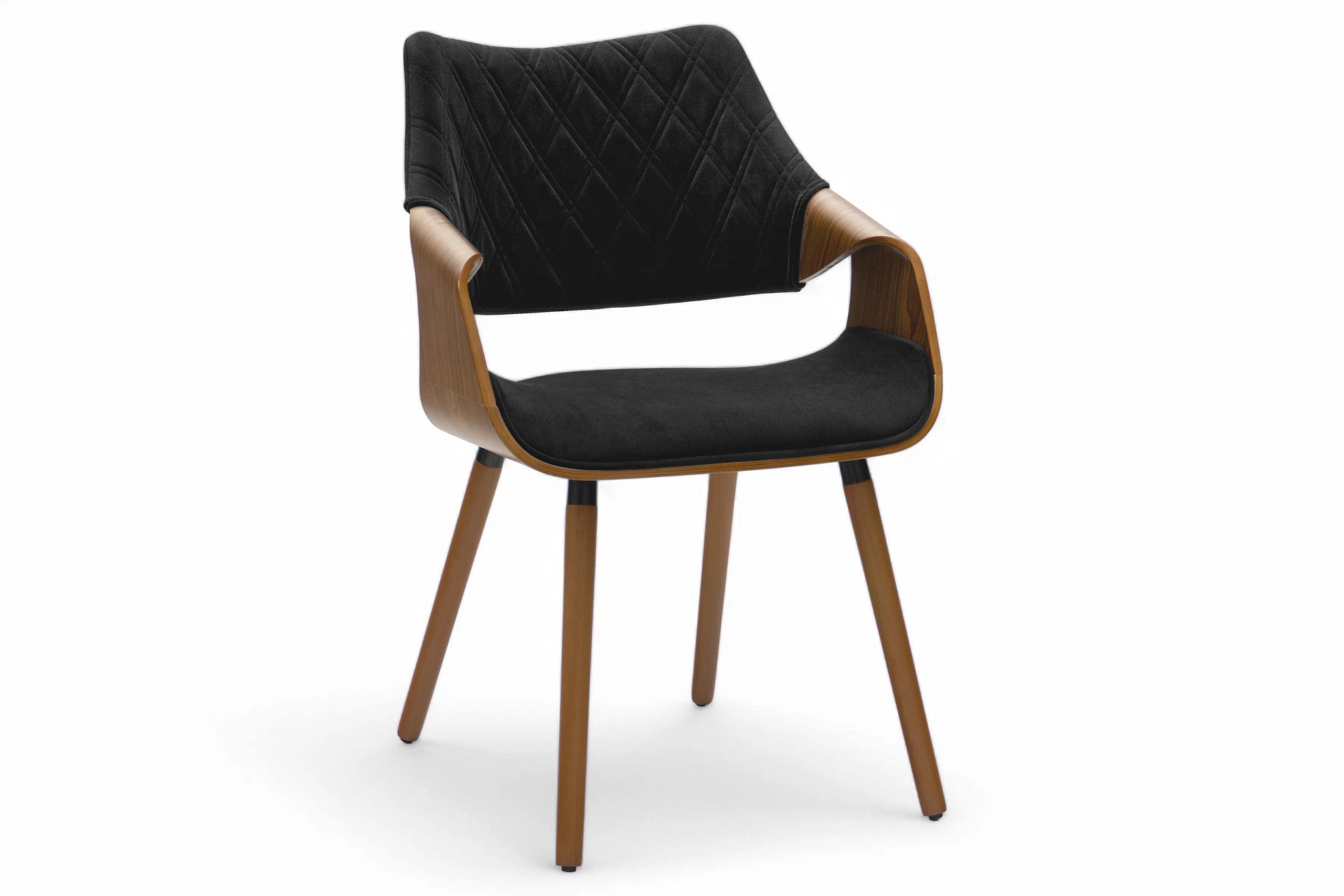 Jedálenské kreslo Merin - orech / čierna Stolička čalúnená Merin - orieškový / Čierny