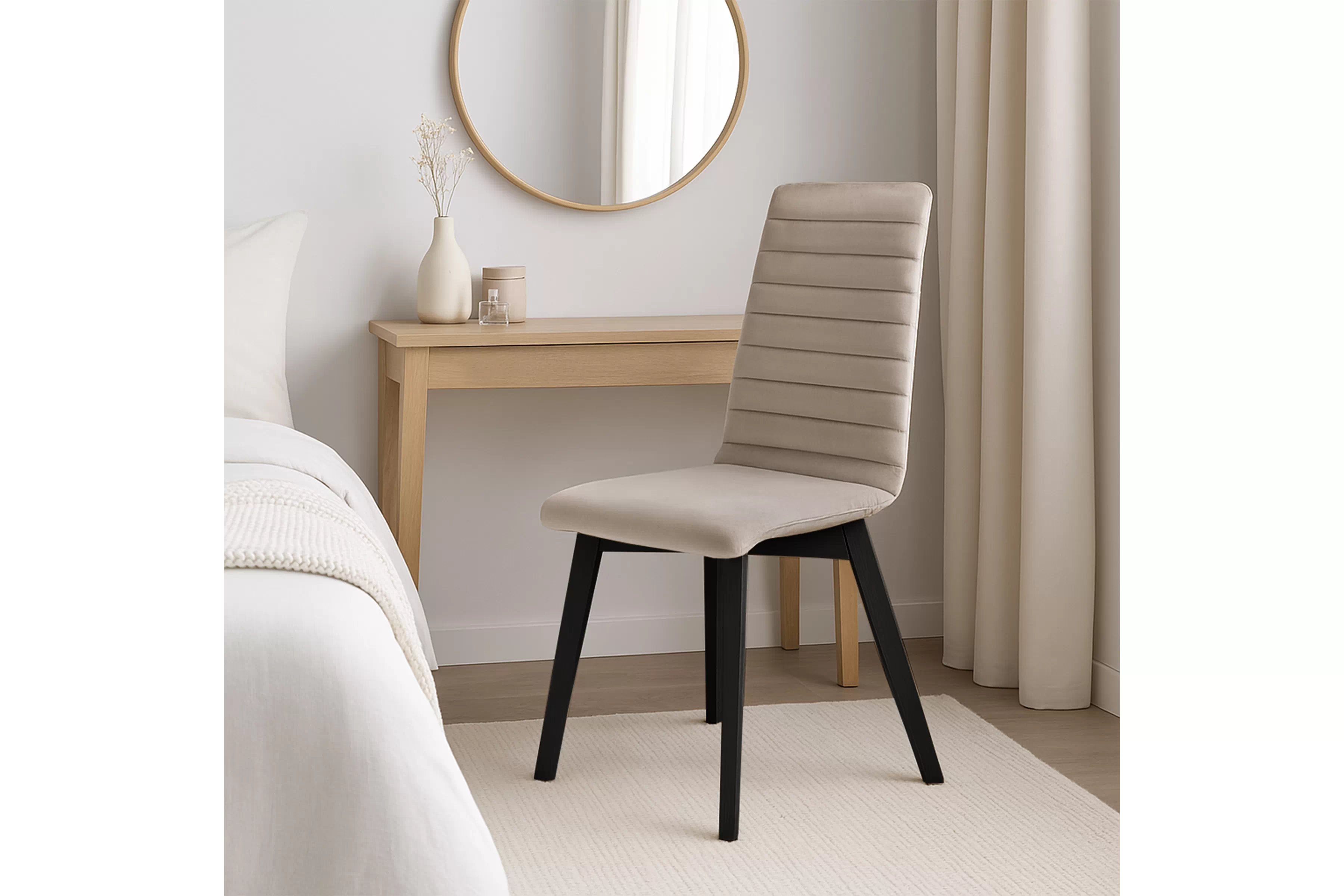 Čalouněná židle Modern 2 - béžová Salvador 02 / černé nohy židle čalouněné Modern 2 na drewnianych nogach - béžová Salvador 02 / černé nožičky