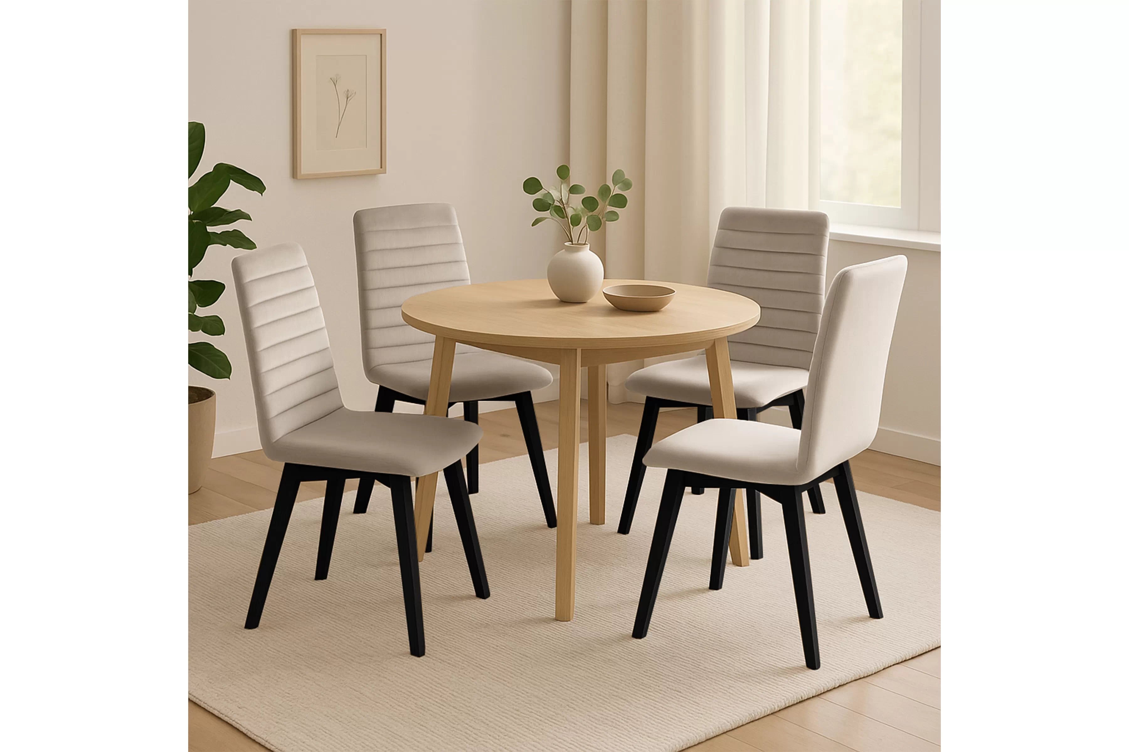 Čalouněná židle Modern 2 - béžová Salvador 02 / černé nohy židle čalouněné Modern 2 na drewnianych nogach - béžová Salvador 02 / černé nožičky