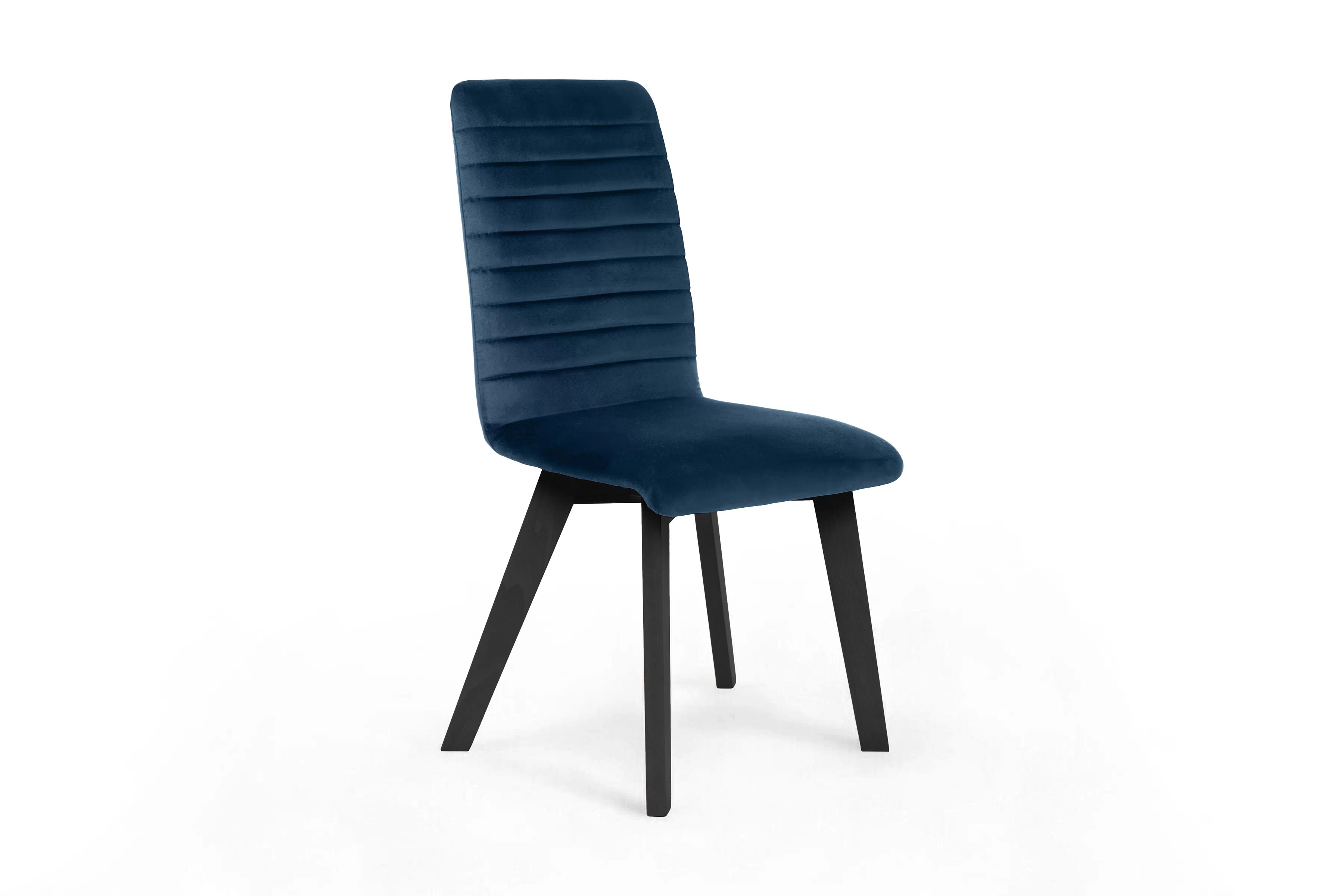Čalouněná židle Modern 2 - tmavě modrá Salvador 05 / černé nohy židle čalouněné Modern 2 na drewnianych nogach - granatowe Salvador 05 / černé nožičky